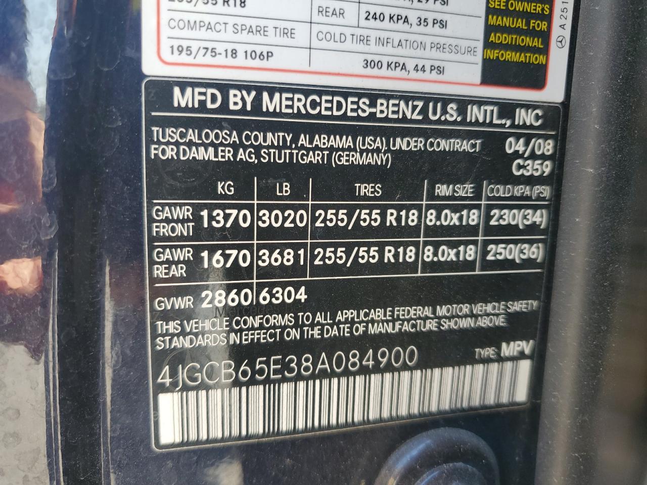 2008 Mercedes-benz R 350 Blue vin: 4JGCB65E38A084900