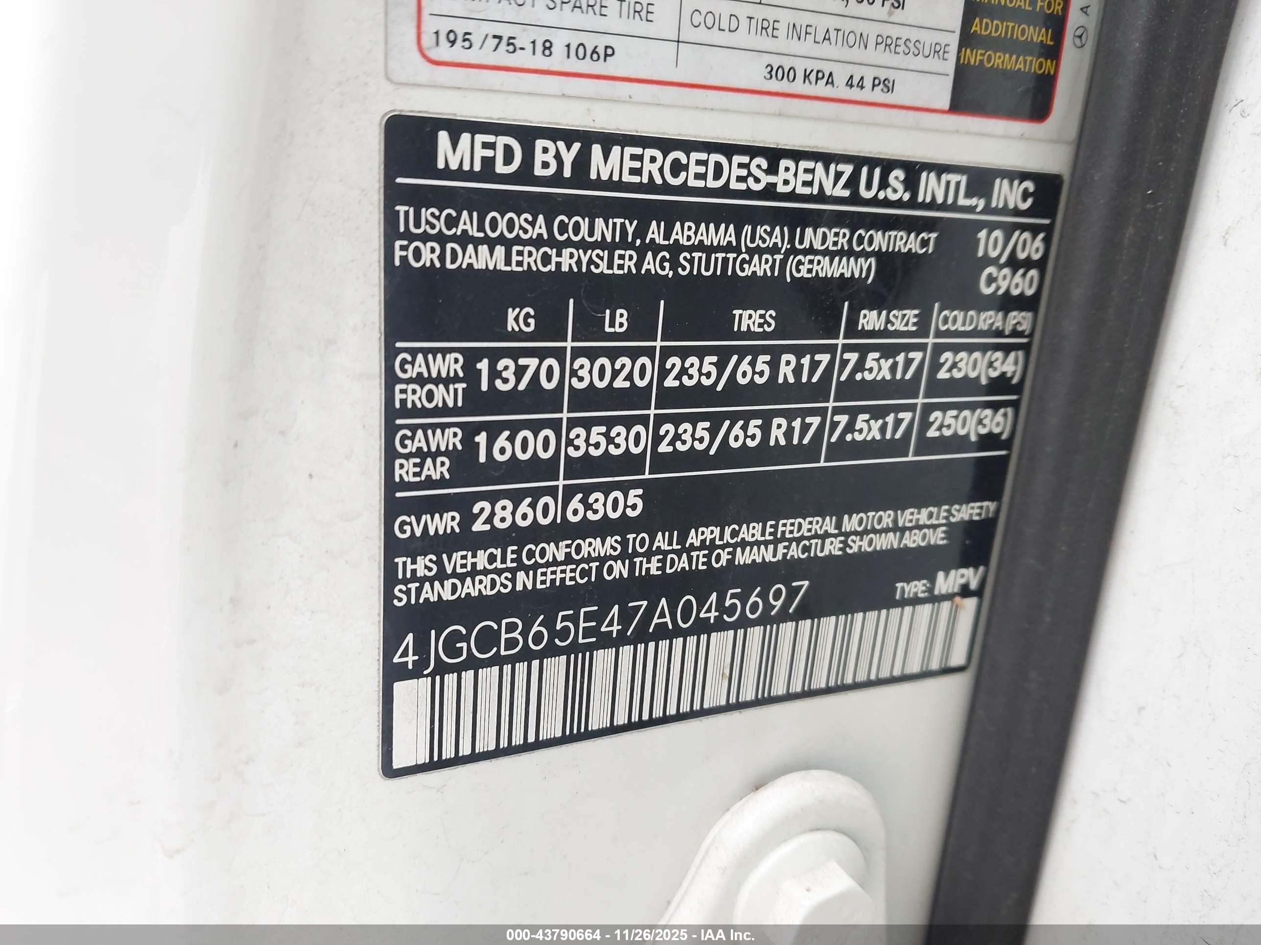 2007 Mercedes-benz R 350 4matic Белый vin: 4JGCB65E47A045697