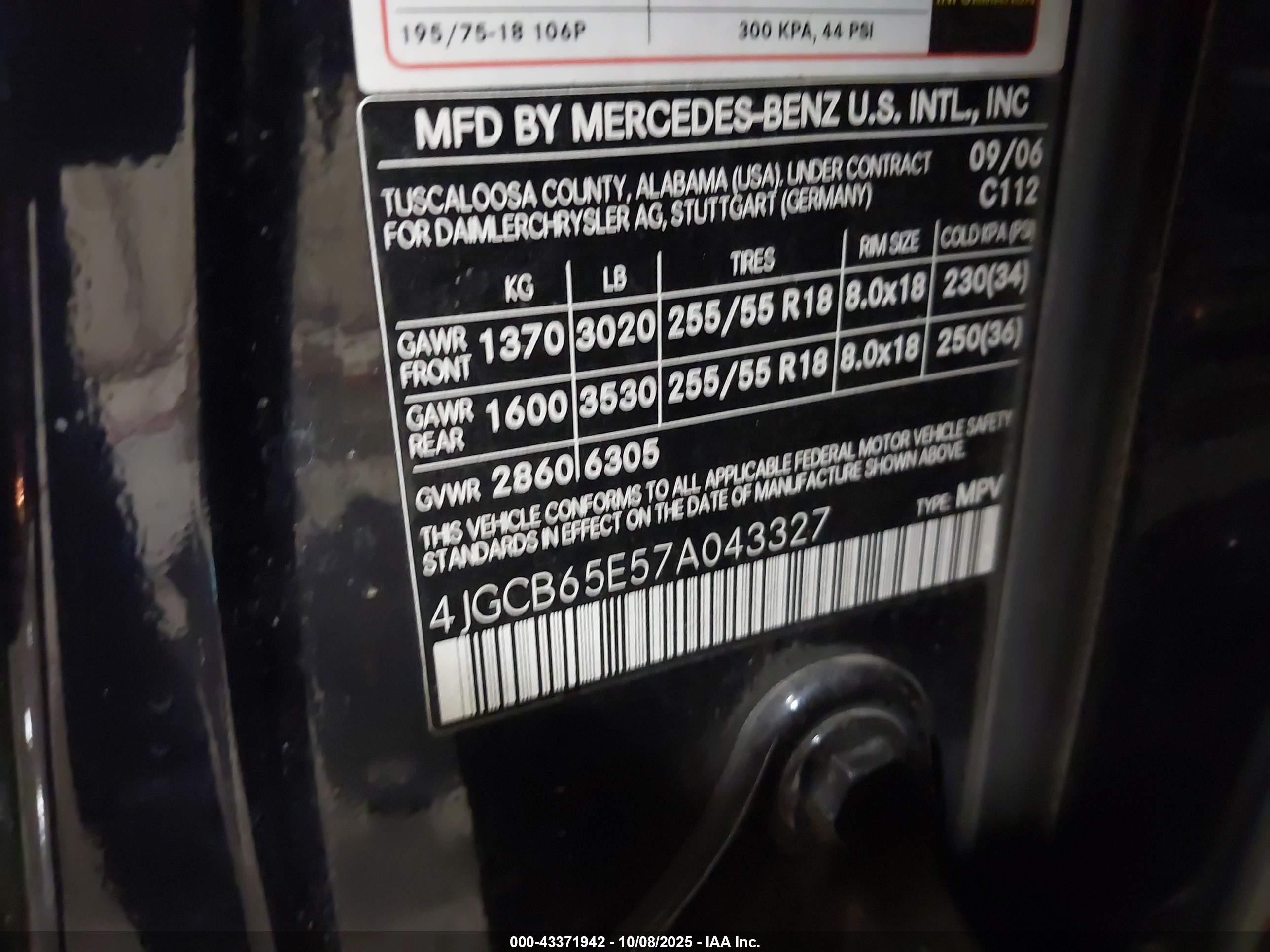 2007 Mercedes-benz R 350 4matic Blue vin: 4JGCB65E57A043327