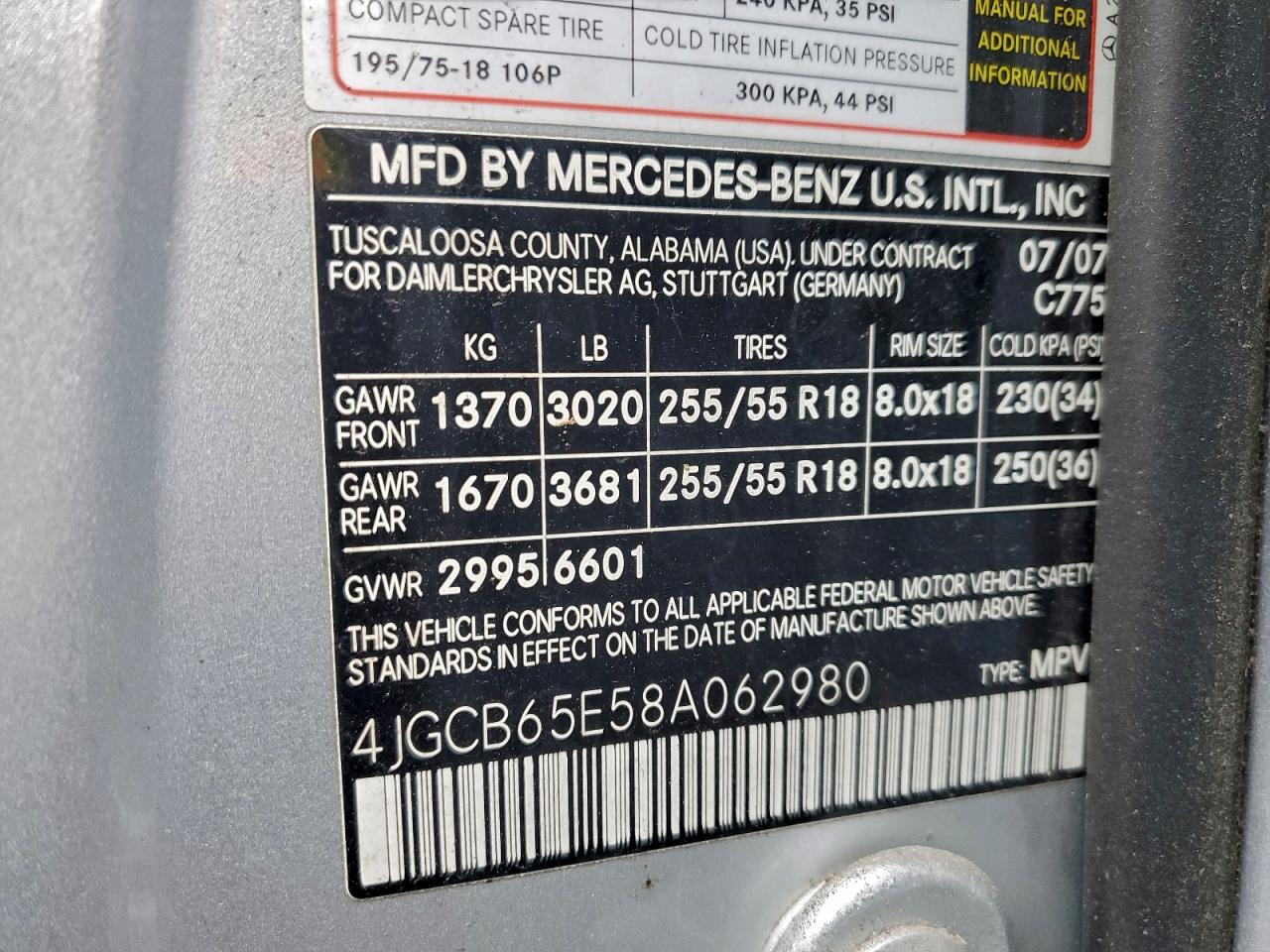 2008 Mercedes-benz R 350 Silver vin: 4JGCB65E58A062980