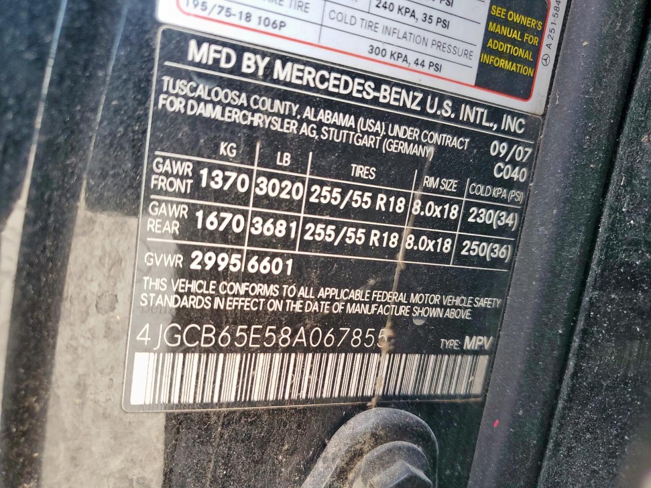2008 Mercedes-benz R 350 Black vin: 4JGCB65E58A067855