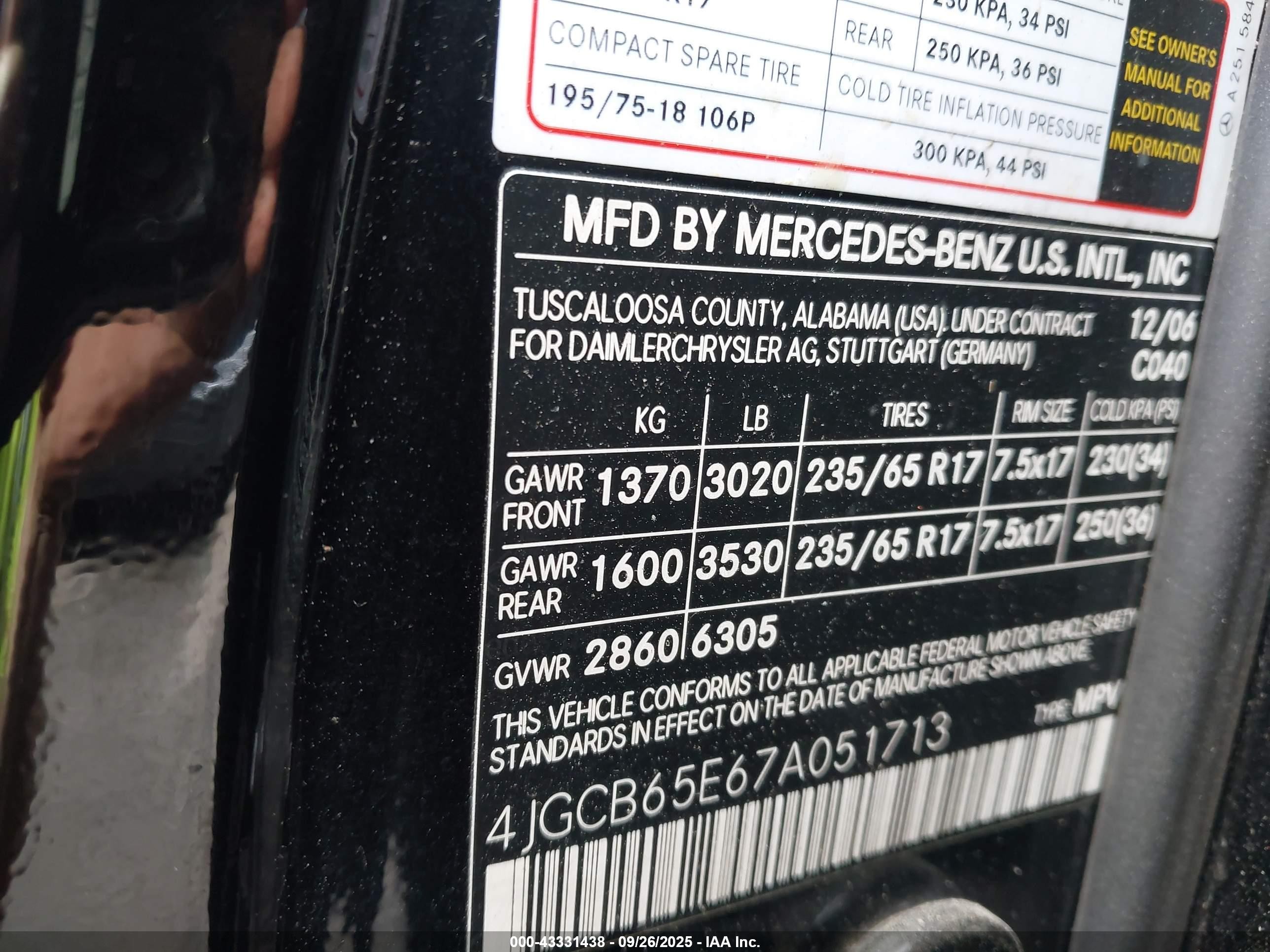 2007 Mercedes-benz R 350 4matic Black vin: 4JGCB65E67A051713