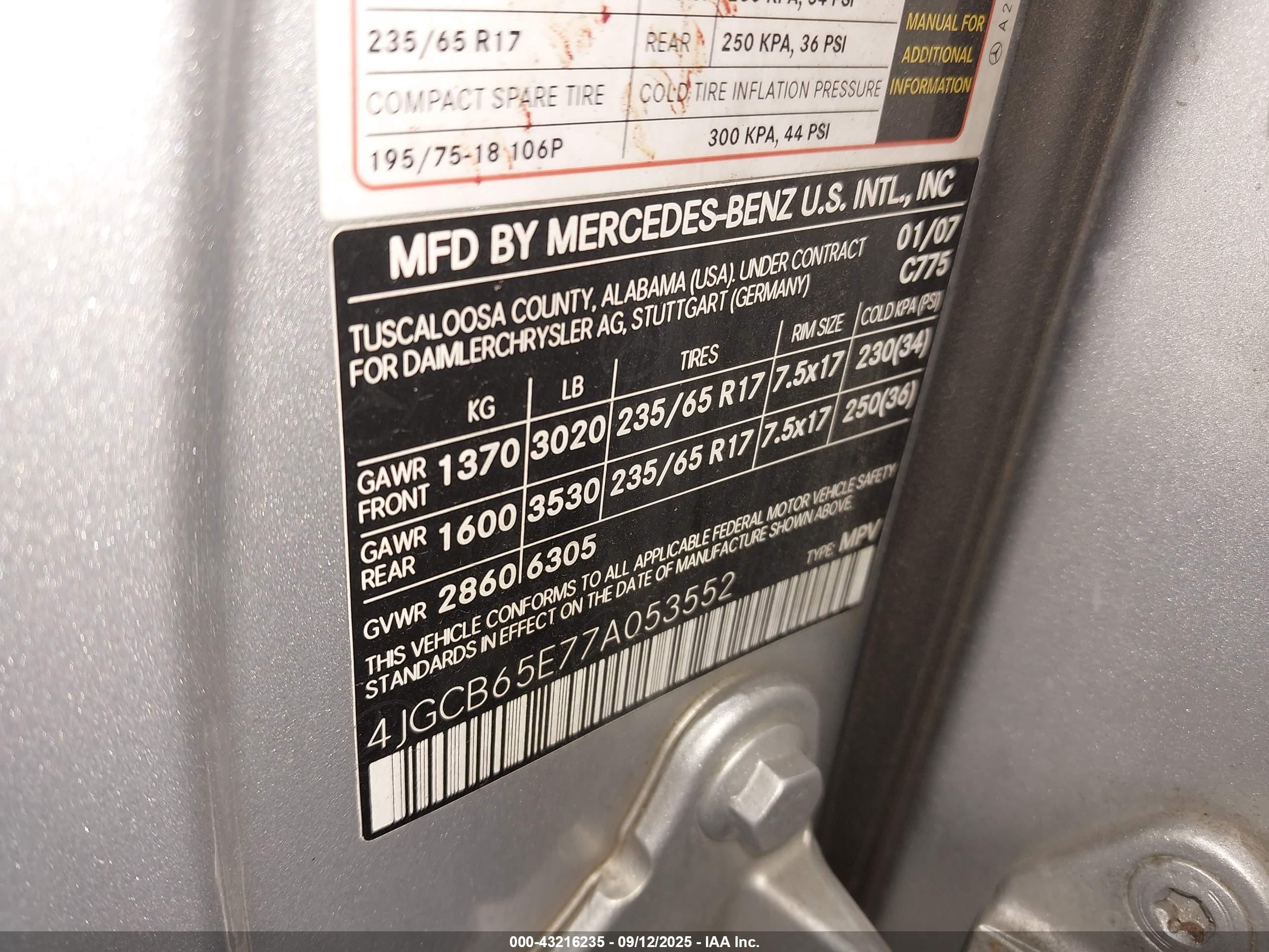 2007 Mercedes-benz R 350 4matic Серебряный vin: 4JGCB65E77A053552