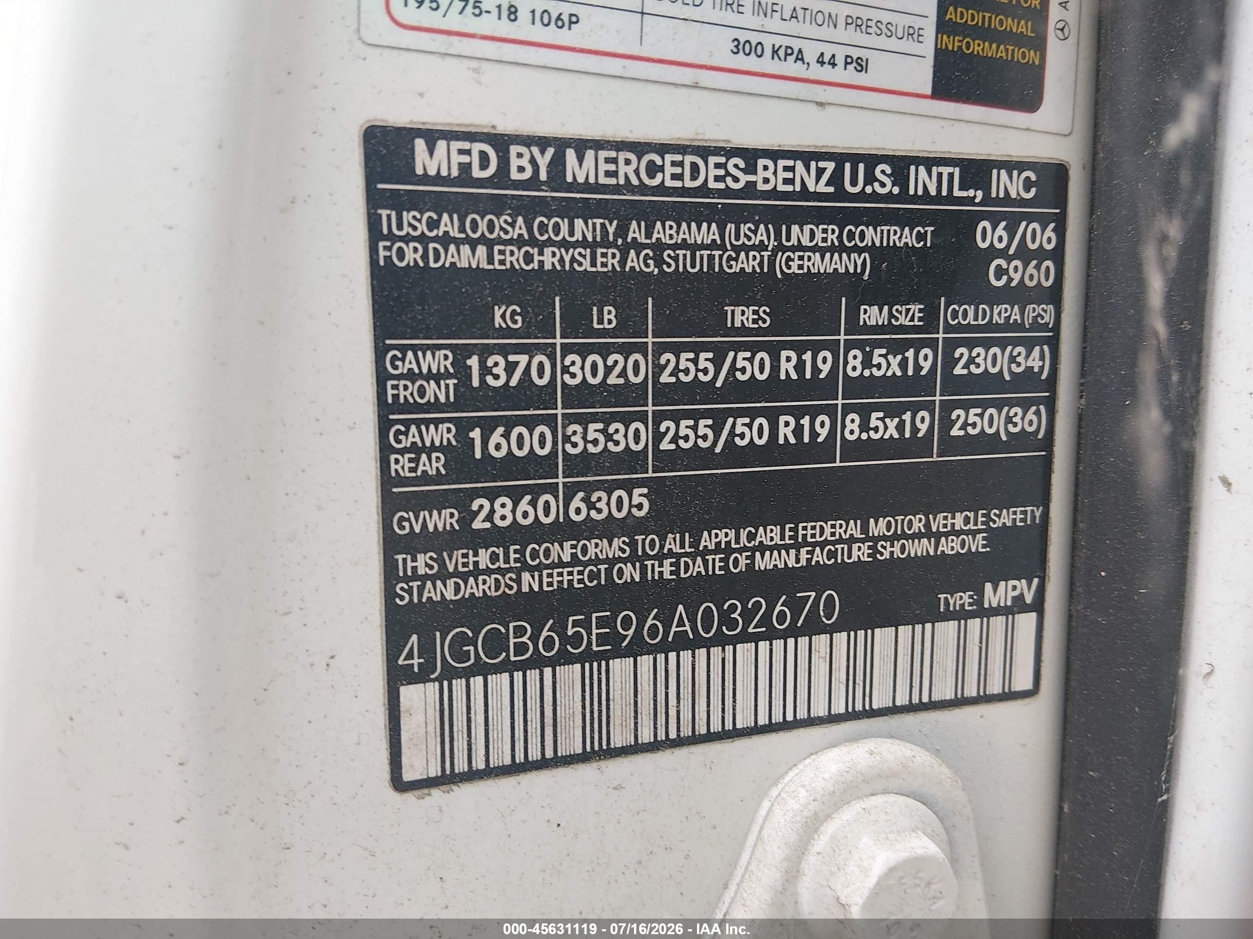 2006 Mercedes-benz R 350 4matic White vin: 4JGCB65E96A032670