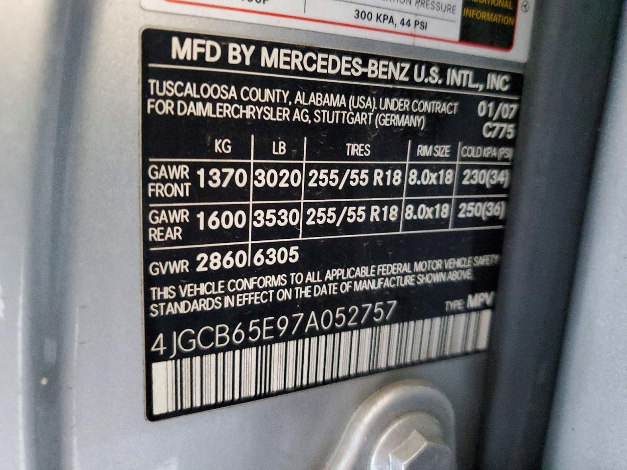 2007 Mercedes-benz R 350 Silver vin: 4JGCB65E97A052757