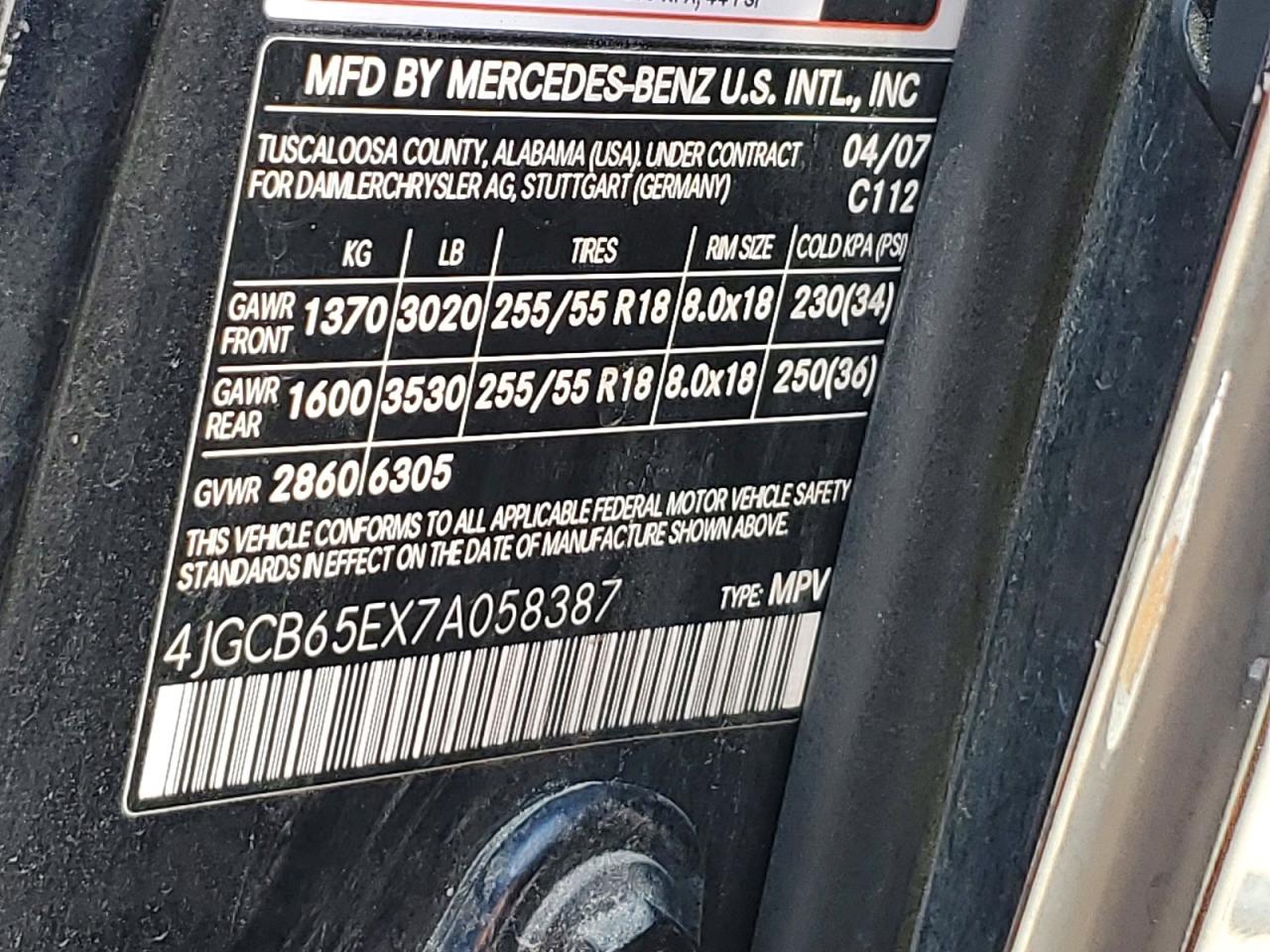 2007 Mercedes-benz R 350 Blue vin: 4JGCB65EX7A058387