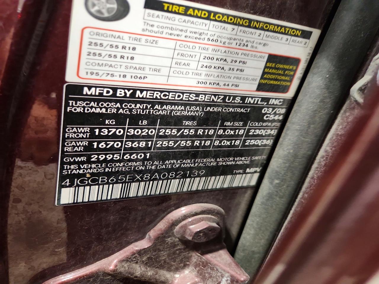 2008 Mercedes-benz R 350 Maroon vin: 4JGCB65EX8A082139