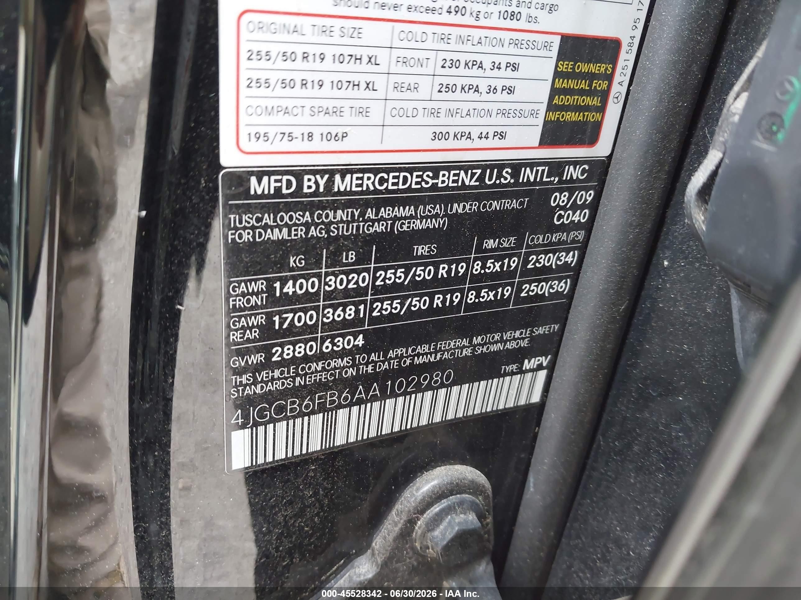 2010 Mercedes-benz R 350 4matic Black vin: 4JGCB6FB6AA102980
