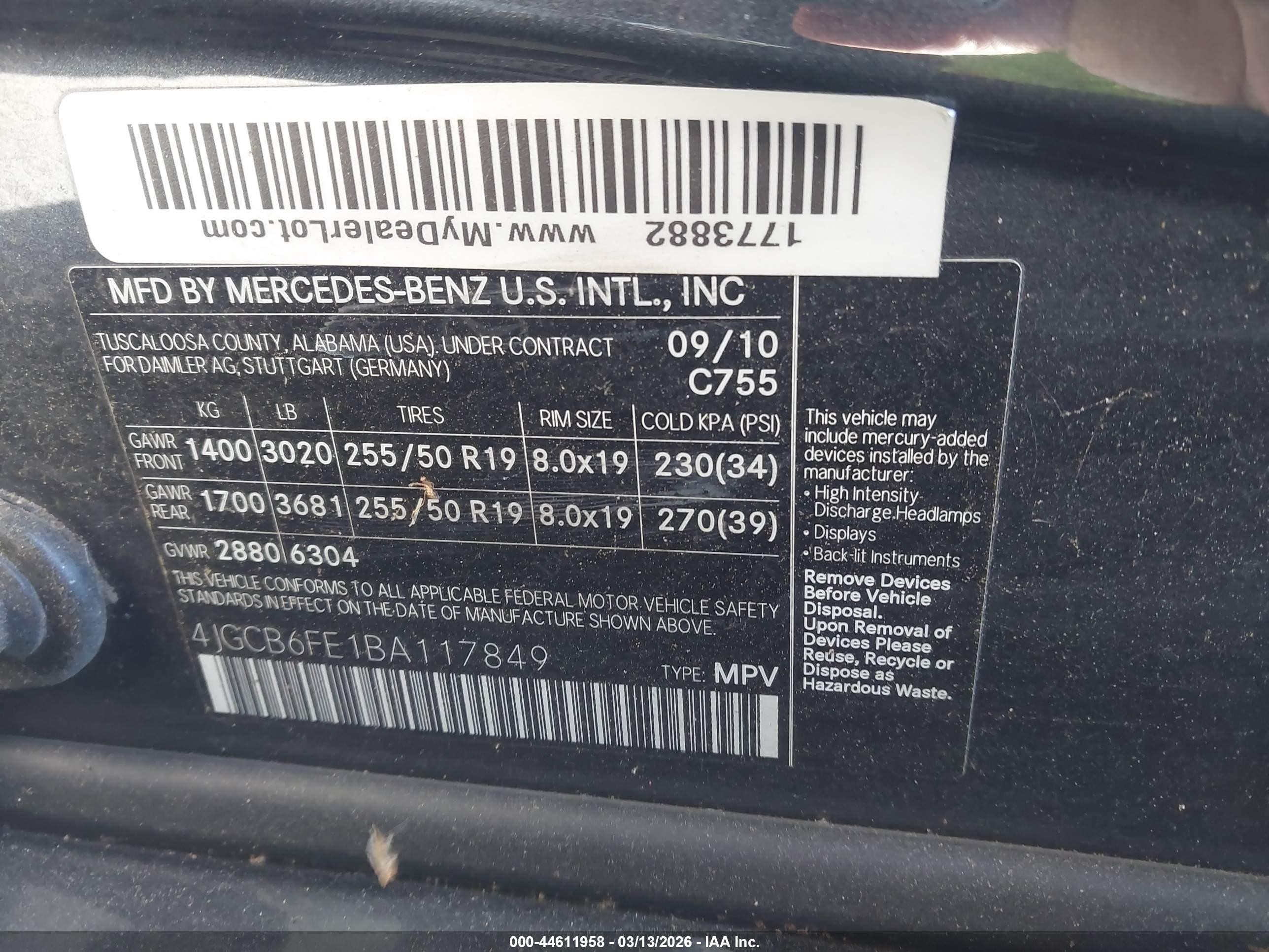 2011 Mercedes-benz R 350 4matic Black vin: 4JGCB6FE1BA117849