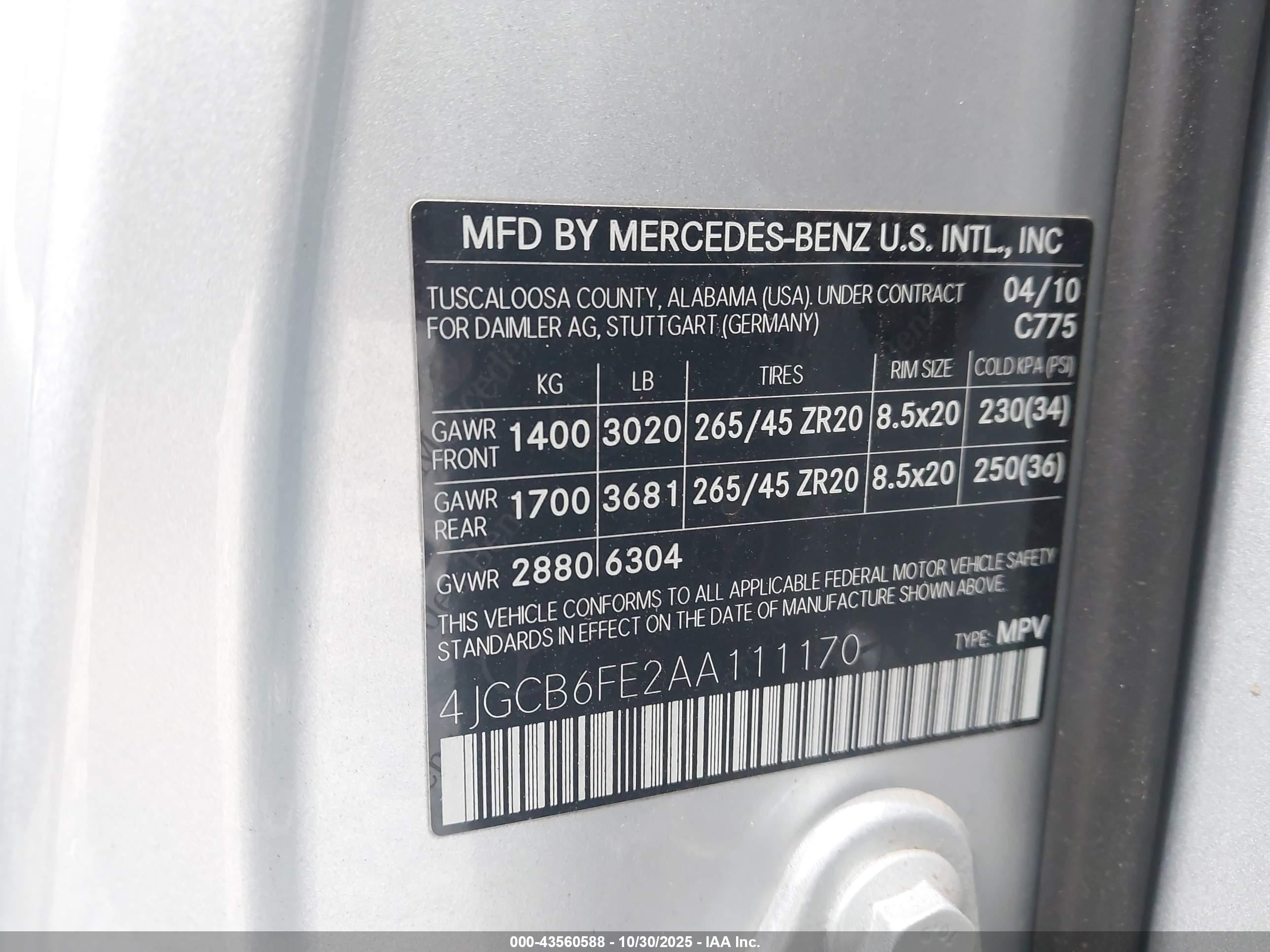 2010 Mercedes-benz R 350 4matic Silver vin: 4JGCB6FE2AA111170