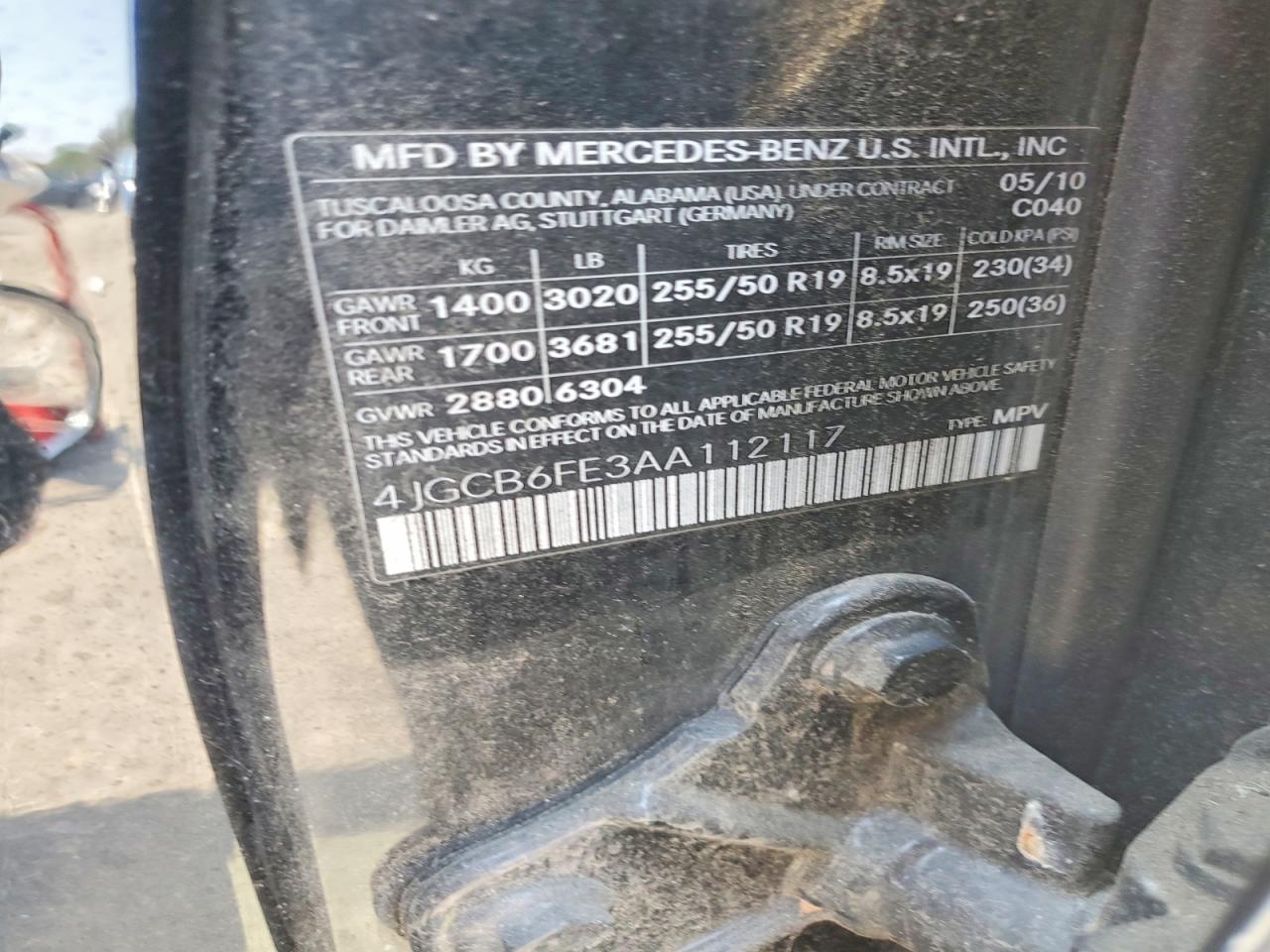2010 Mercedes-benz R 350 4matic Черный vin: 4JGCB6FE3AA112117