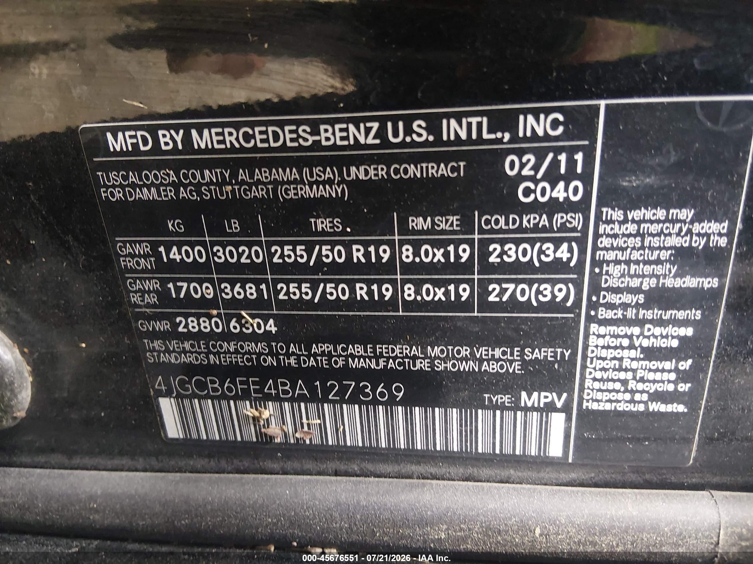 2011 Mercedes-benz R 350 4matic Black vin: 4JGCB6FE4BA127369