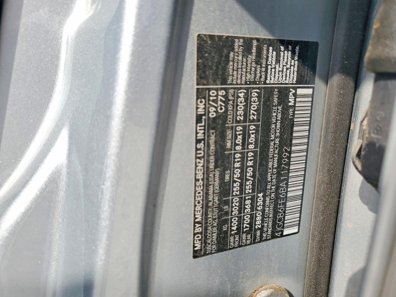 2011 Mercedes-benz R 350 4matic Silver vin: 4JGCB6FE6BA117992