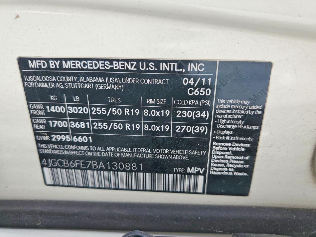 2011 Mercedes-benz R 350 4matic White vin: 4JGCB6FE7BA130881