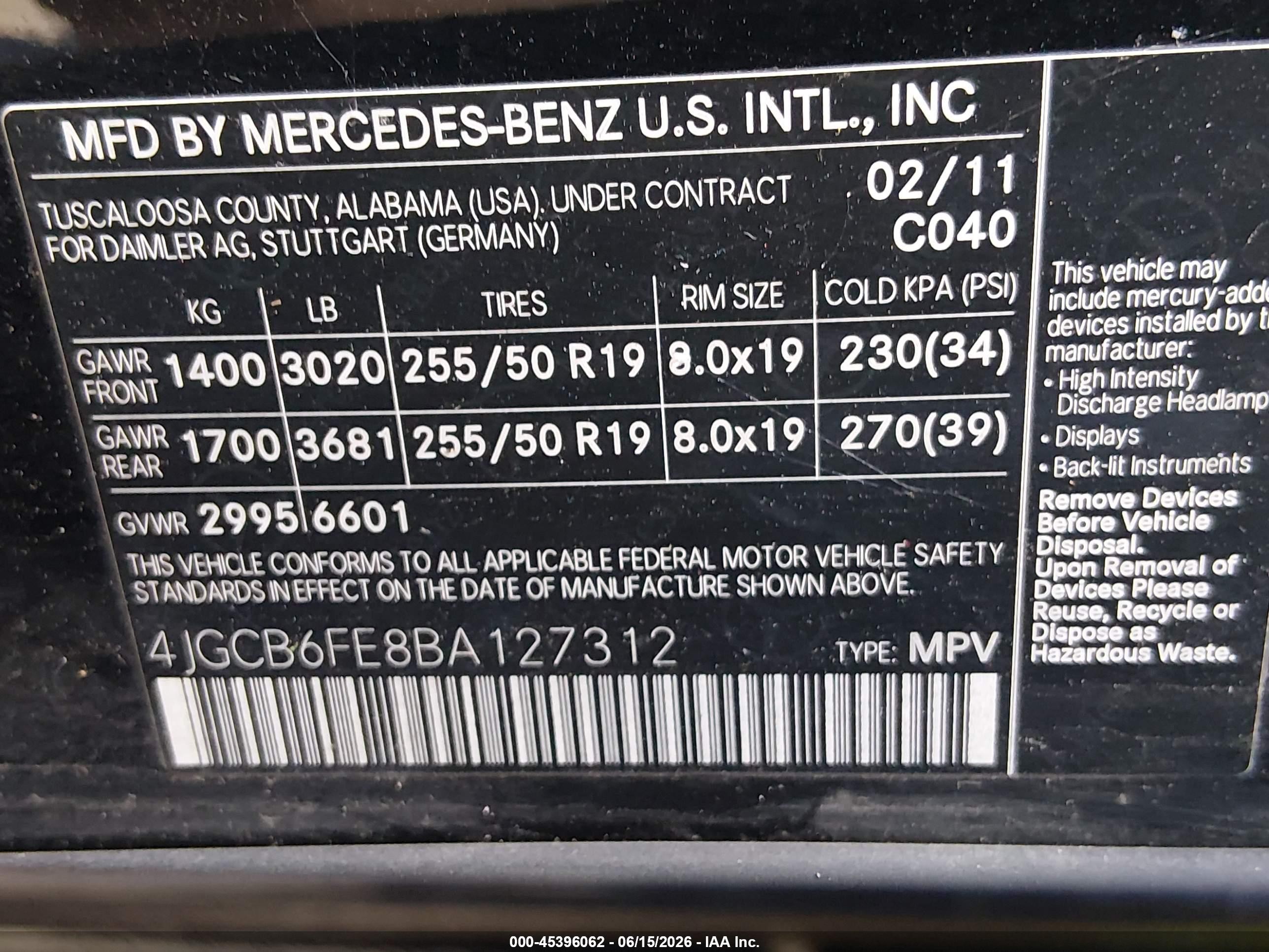 2011 Mercedes-benz R 350 4matic Черный vin: 4JGCB6FE8BA127312