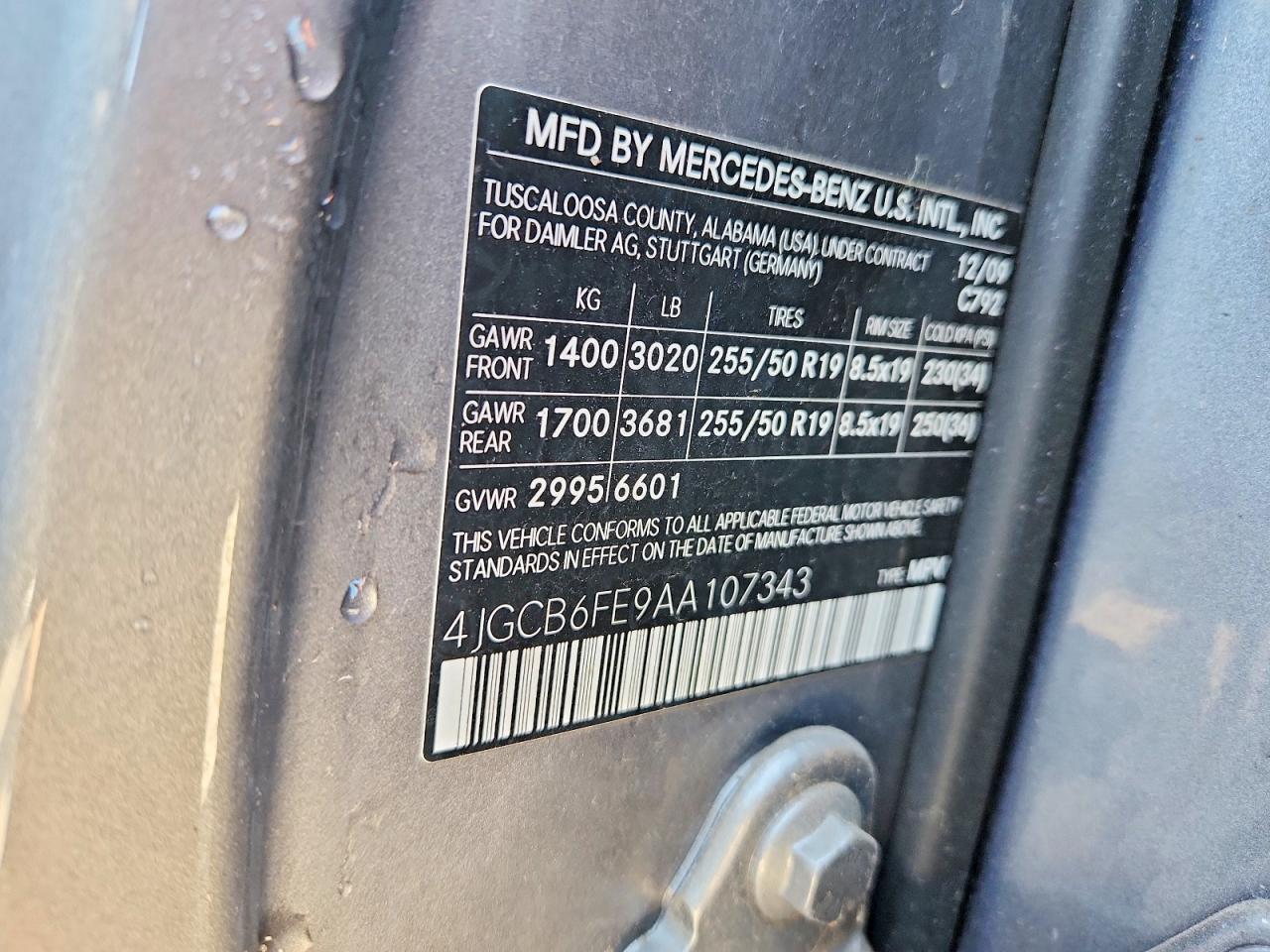 2010 Mercedes-benz R 350 4matic Blue vin: 4JGCB6FE9AA107343