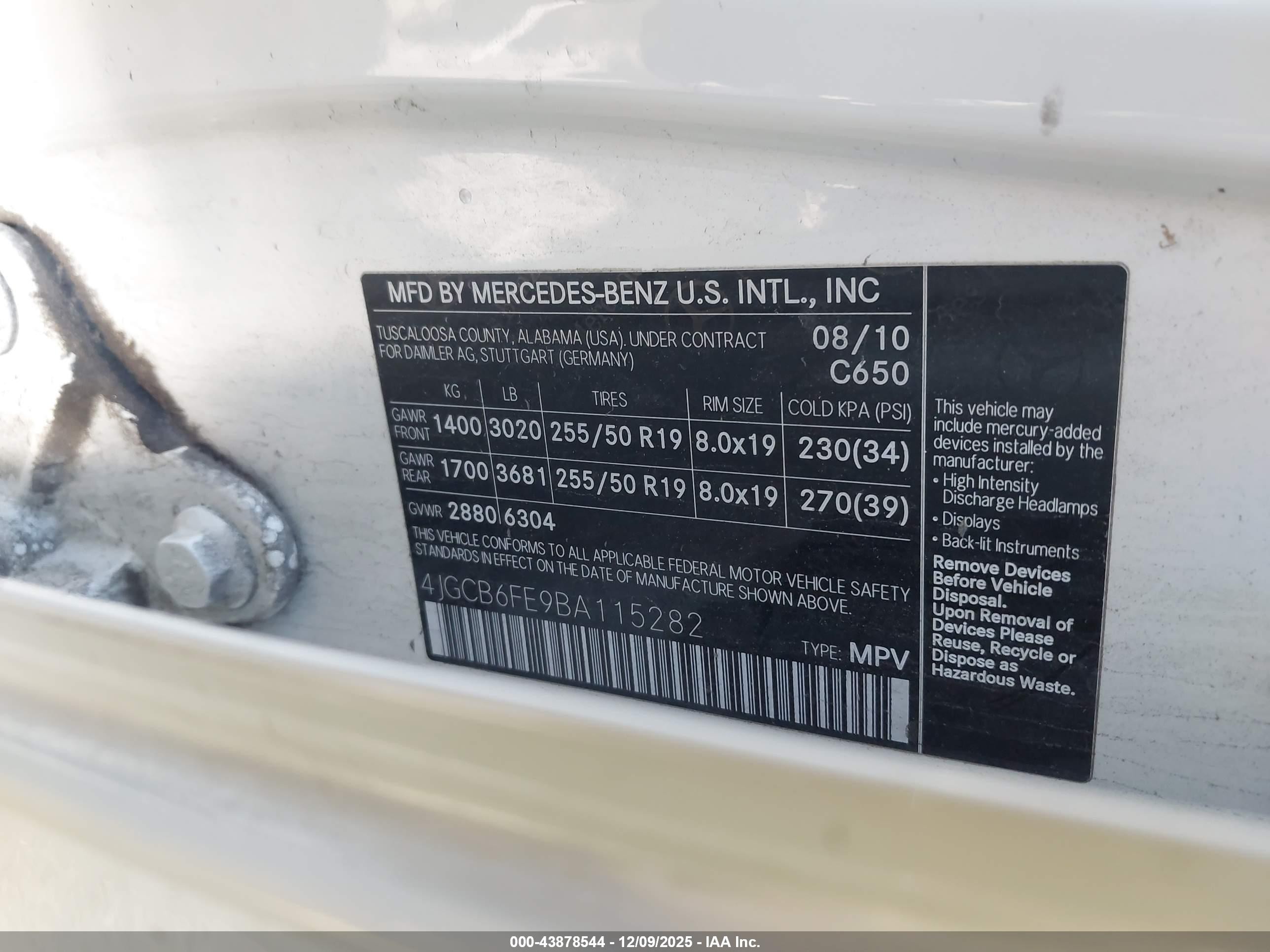 2011 Mercedes-benz R 350 4matic White vin: 4JGCB6FE9BA115282