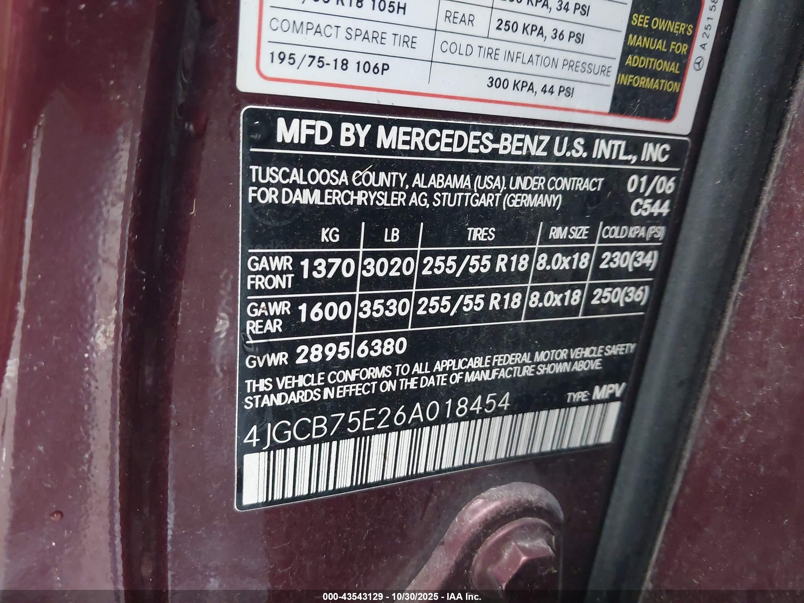 2006 Mercedes-benz R 500 4matic Maroon vin: 4JGCB75E26A018454