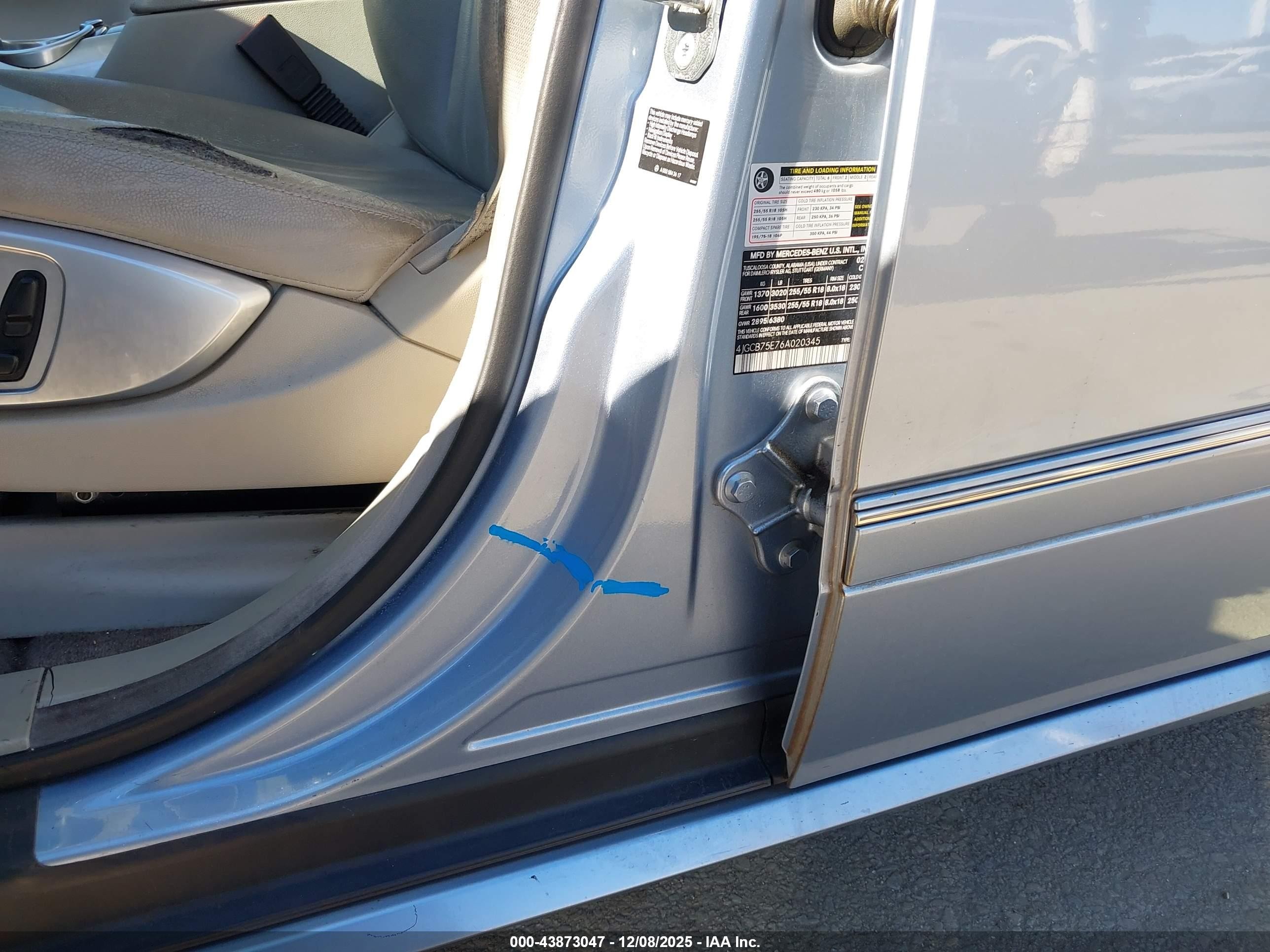 2006 Mercedes-benz R 500 4matic Light Blue vin: 4JGCB75E76A020345