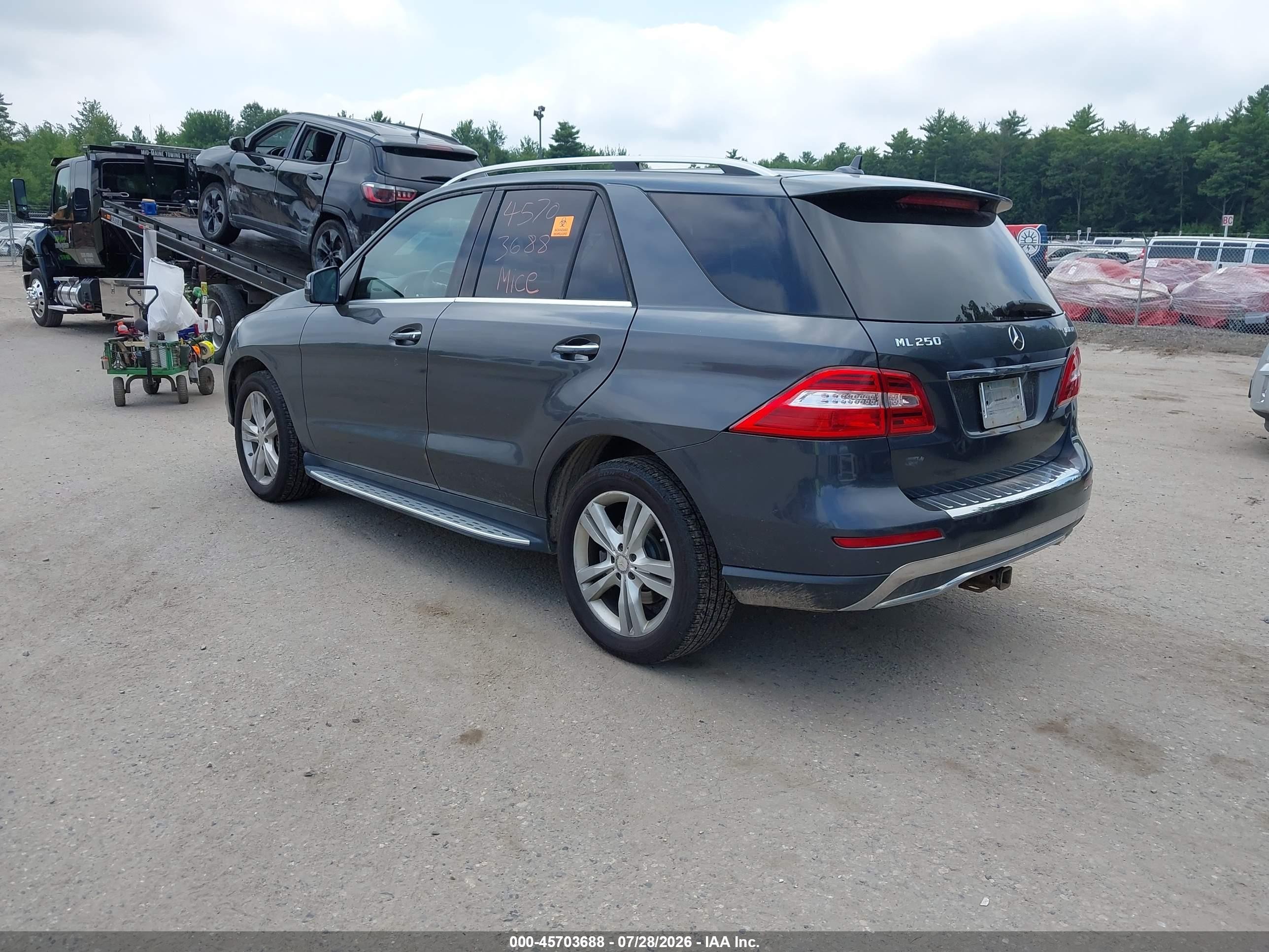 2015 Mercedes-benz Ml 250 Bluetec 4matic Gray vin: 4JGDA0EB1FA556552