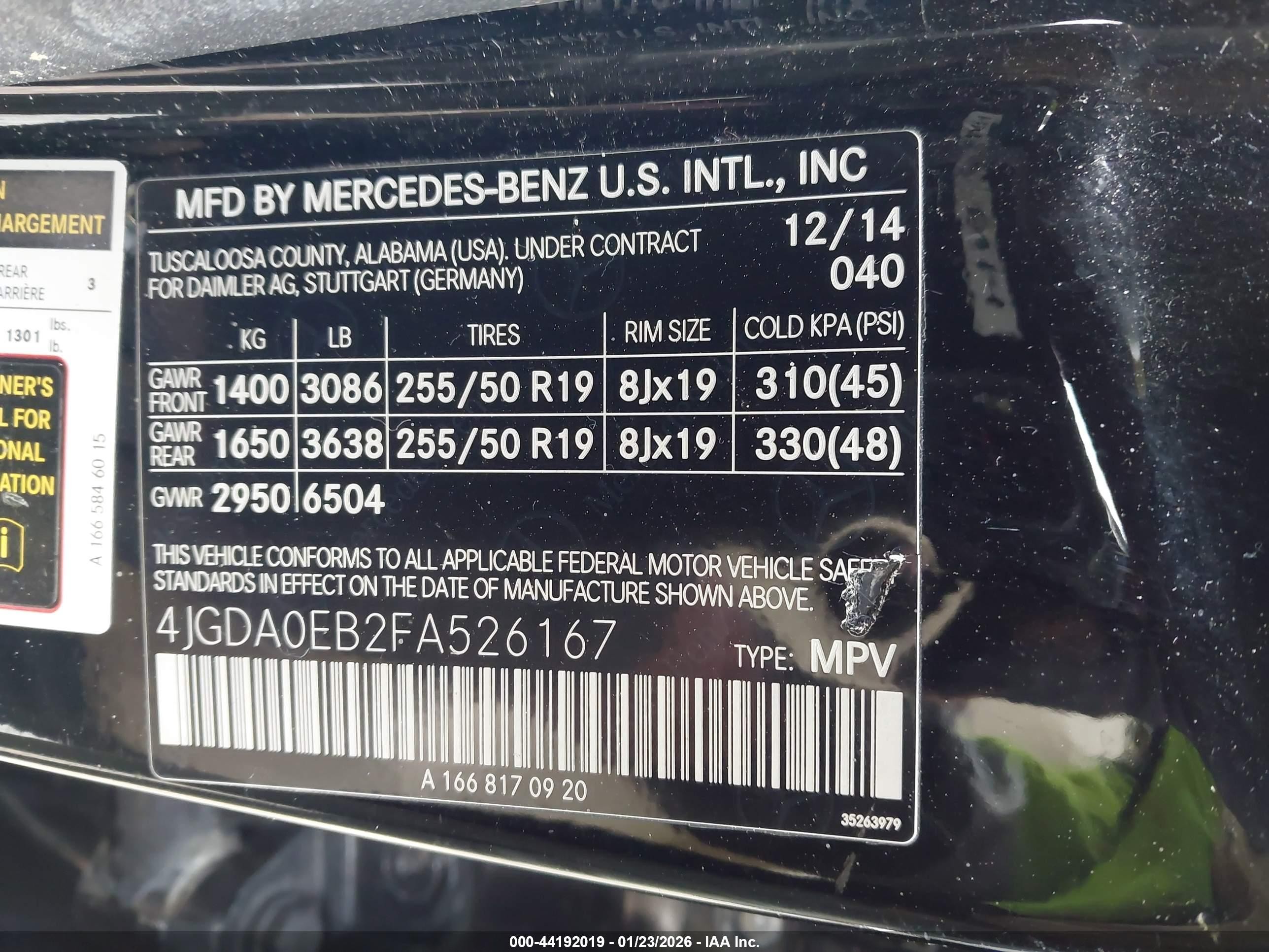 2015 Mercedes-benz Ml 250 Bluetec 4matic Black vin: 4JGDA0EB2FA526167