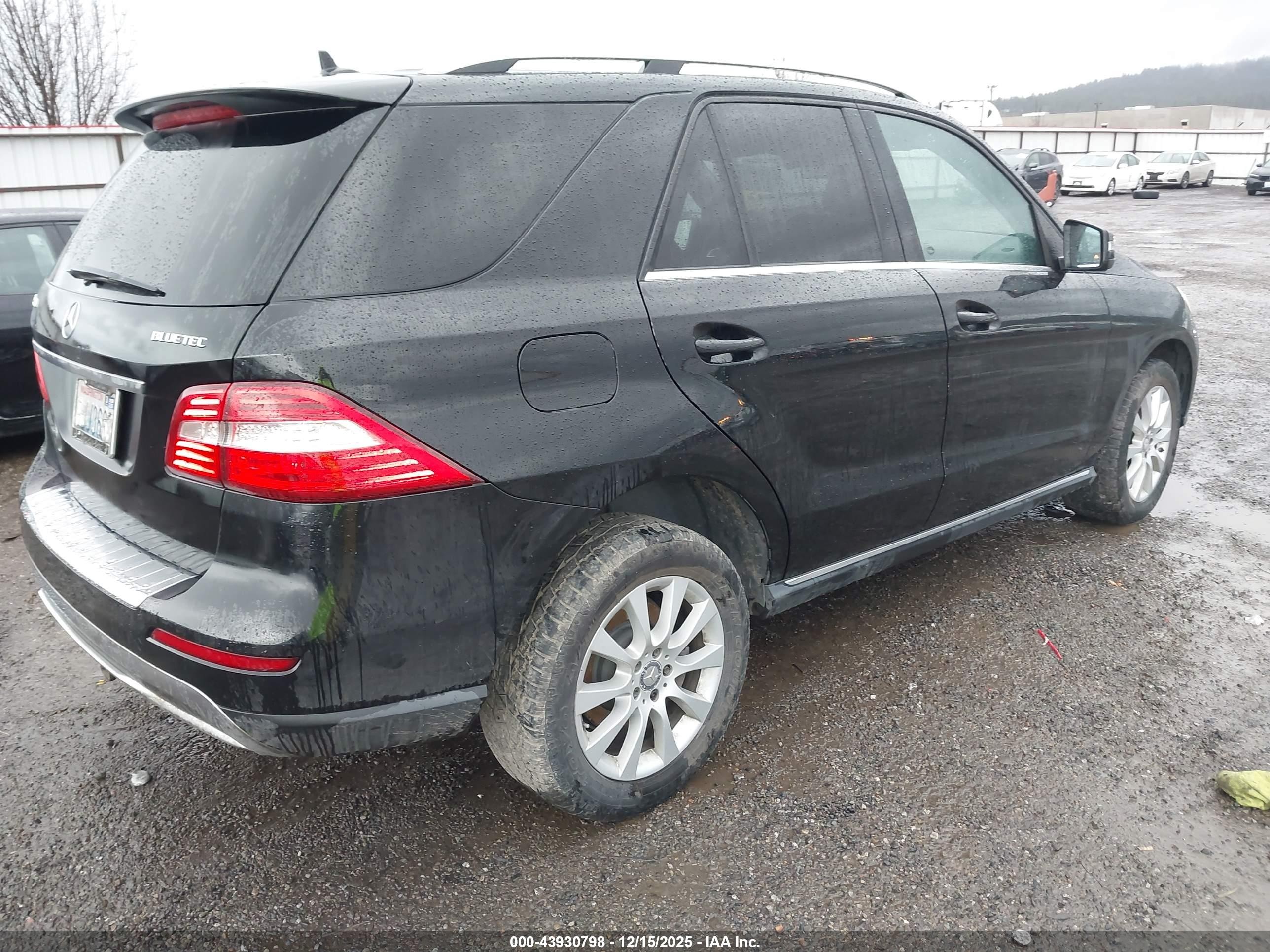 2015 Mercedes-benz Ml 250 Bluetec 4matic Black vin: 4JGDA0EB3FA615889