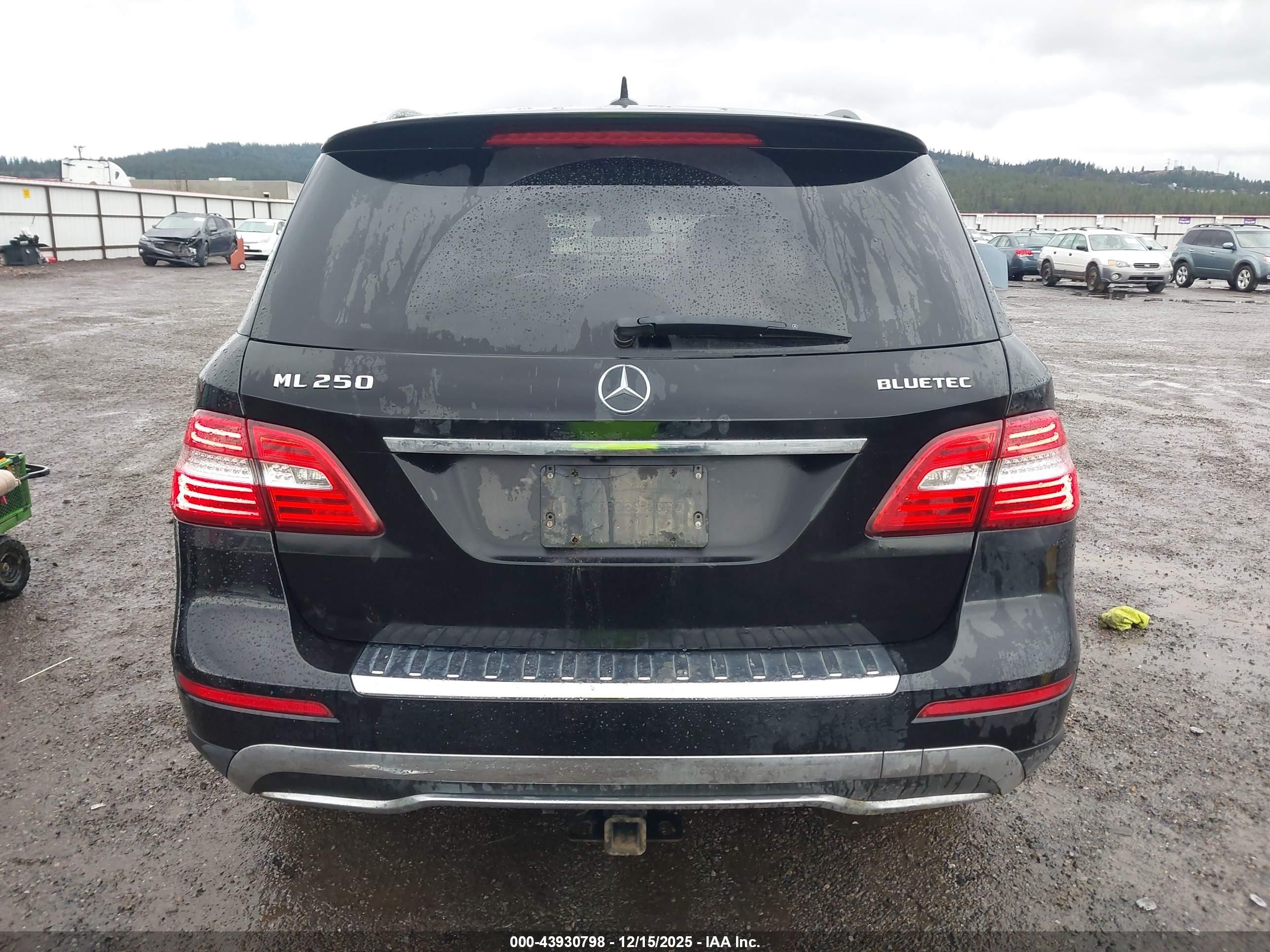 2015 Mercedes-benz Ml 250 Bluetec 4matic Black vin: 4JGDA0EB3FA615889