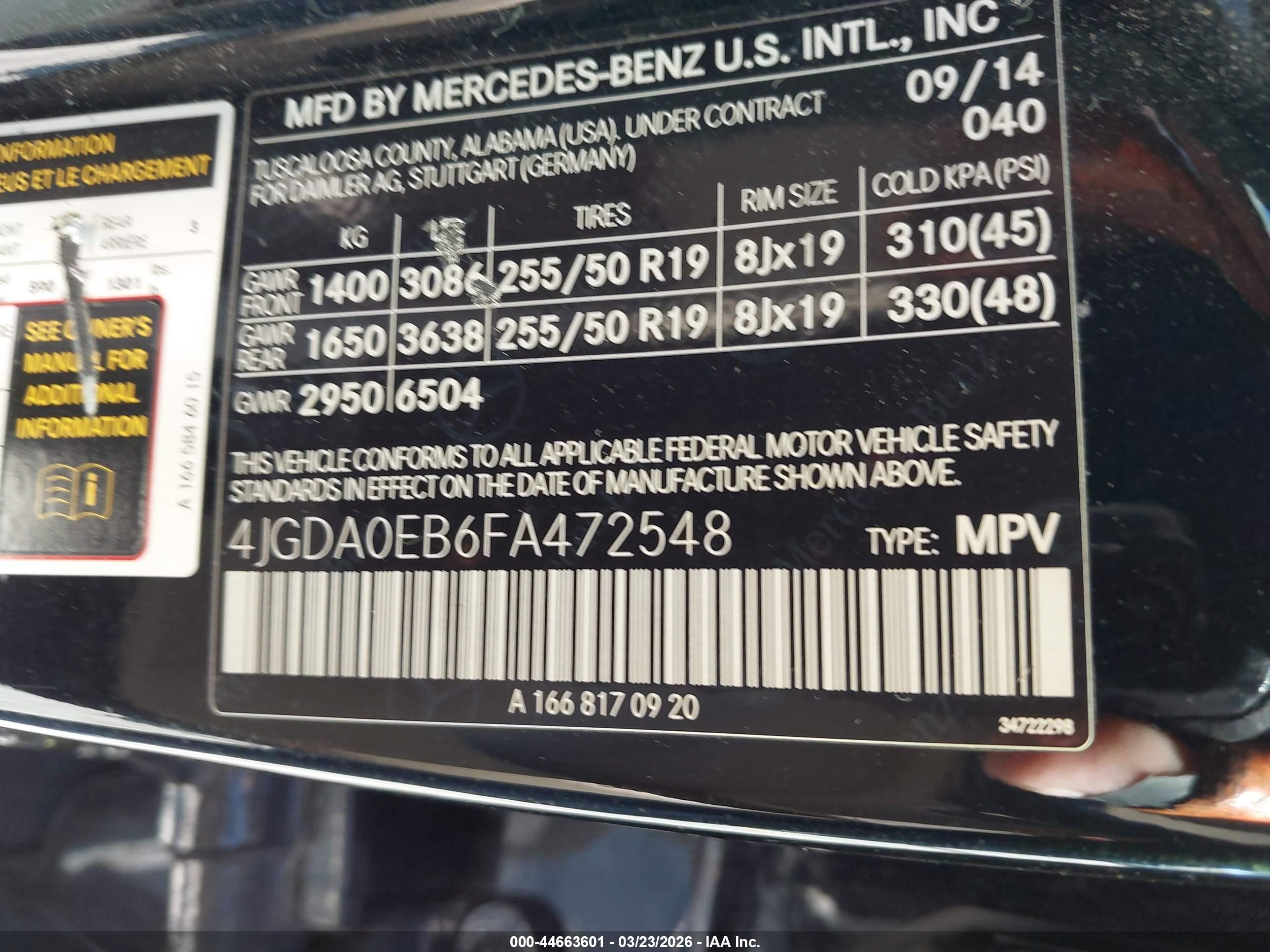 2015 Mercedes-benz Ml 250 Bluetec 4matic Black vin: 4JGDA0EB6FA472548