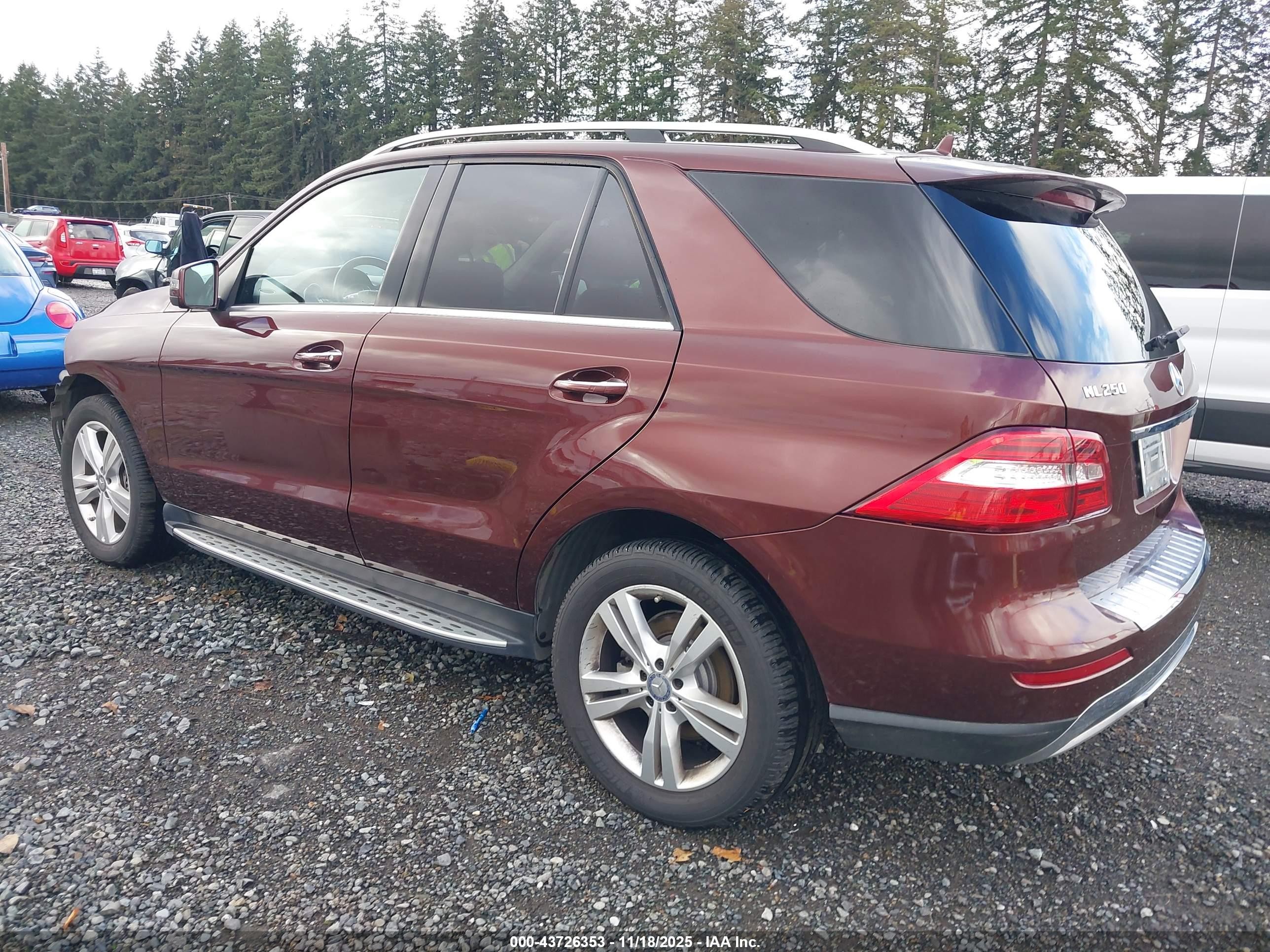 2015 Mercedes-benz Ml 250 Bluetec 4matic Red vin: 4JGDA0EB7FA472588