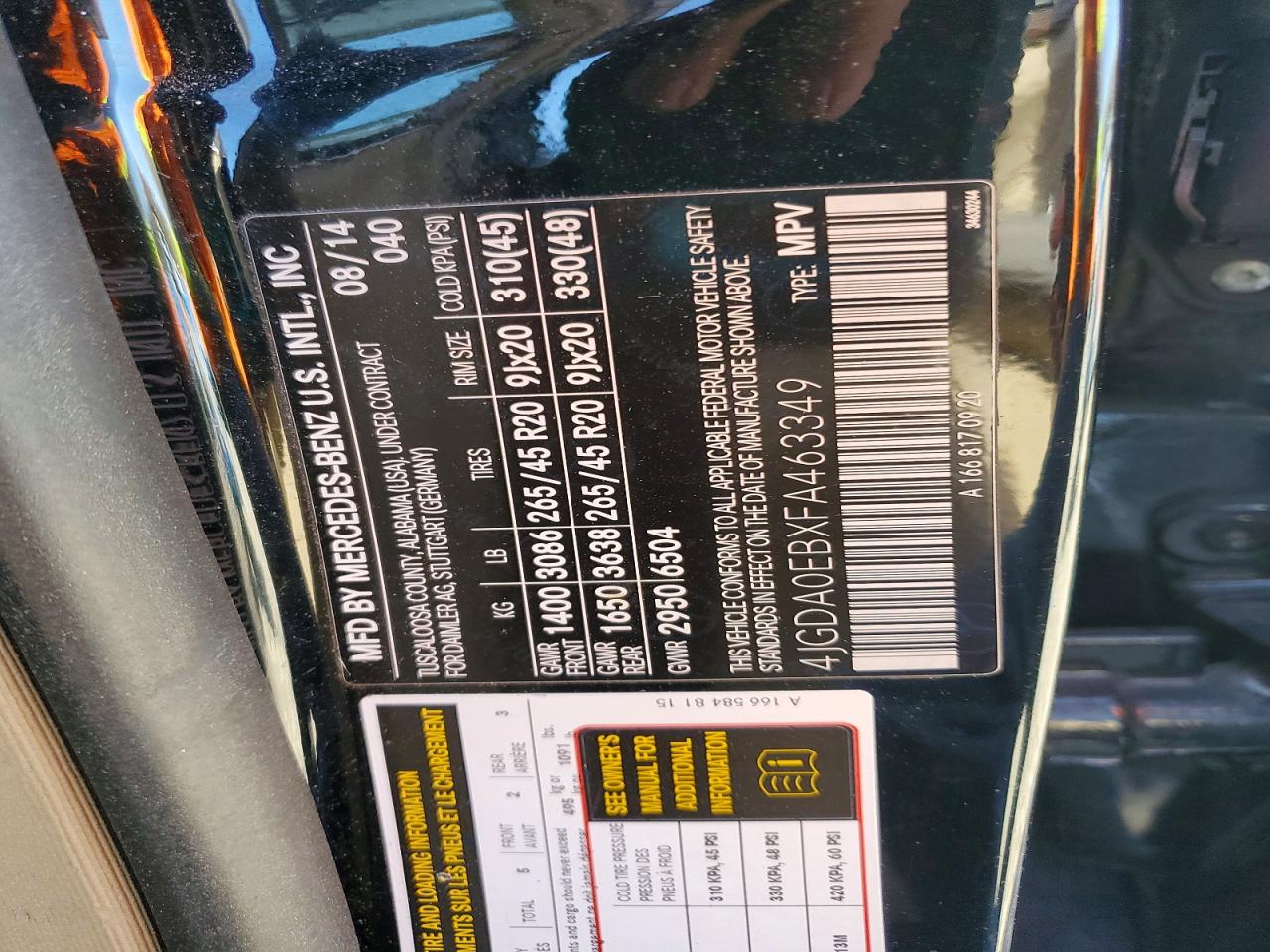 2015 Mercedes-benz Ml 250 Bluetec Black vin: 4JGDA0EBXFA463349