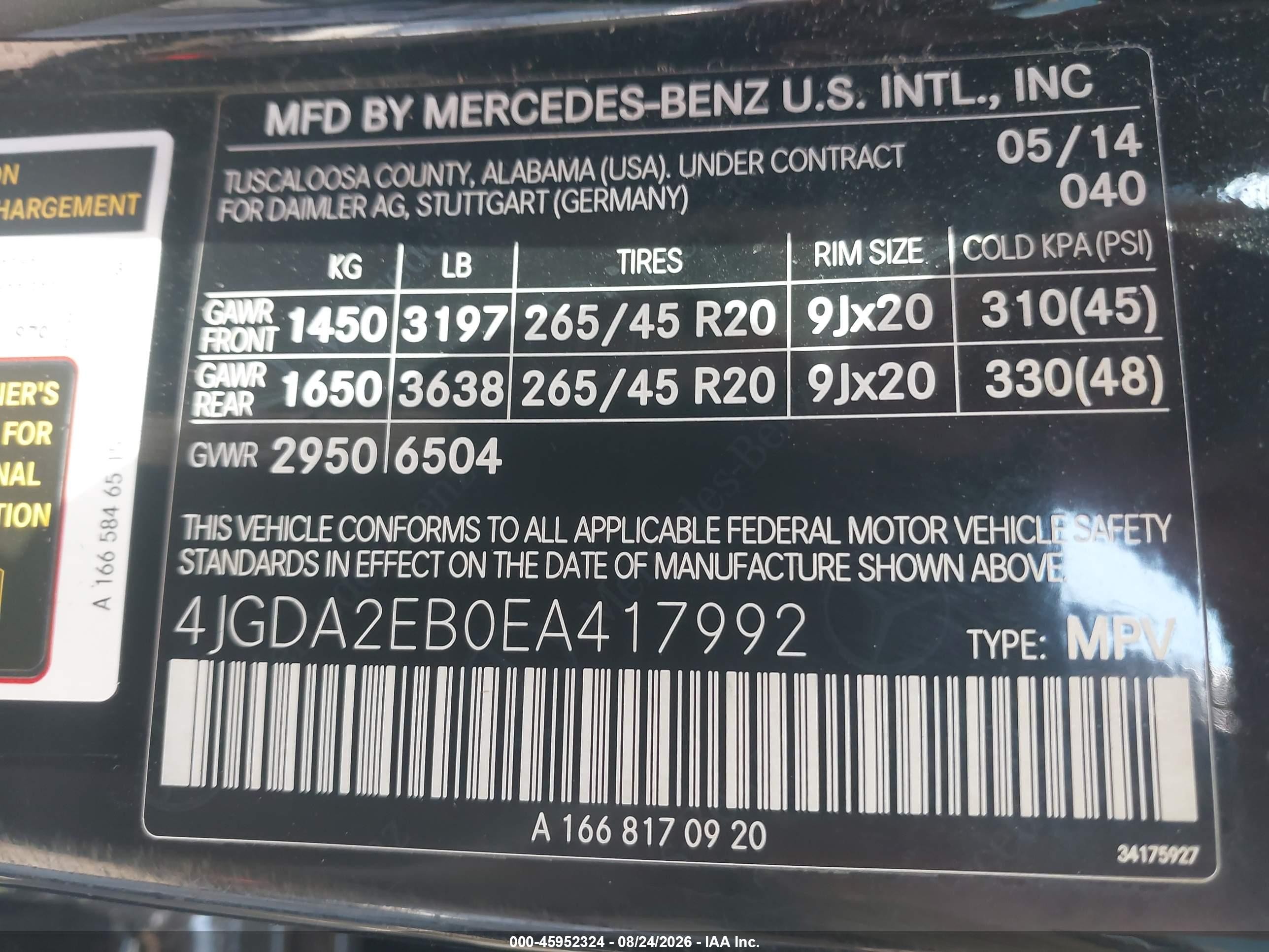 2014 Mercedes-benz Ml 350 Bluetec 4matic Черный vin: 4JGDA2EB0EA417992