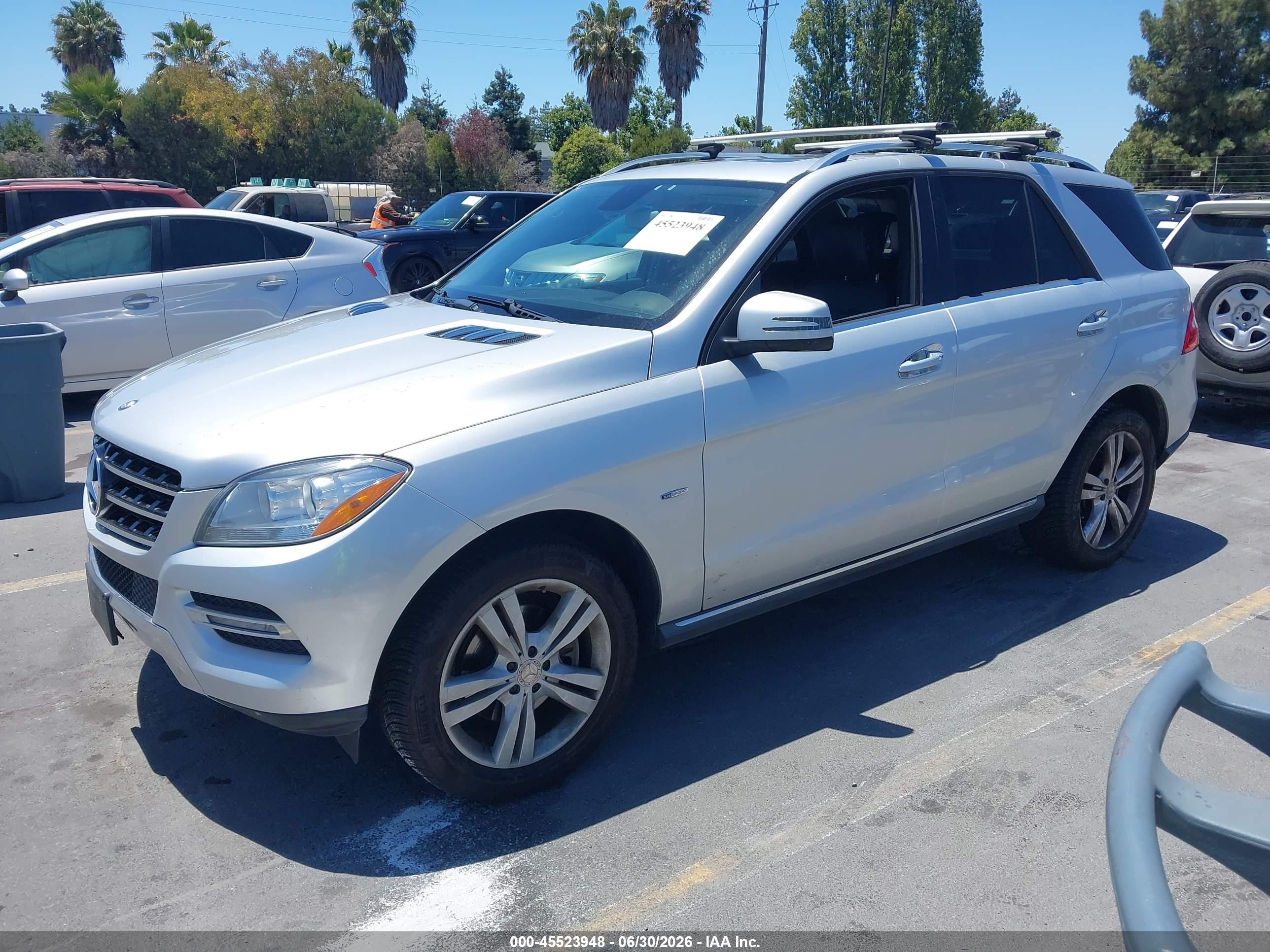 2012 Mercedes-benz Ml 350 Bluetec 4matic Silver vin: 4JGDA2EB2CA070260