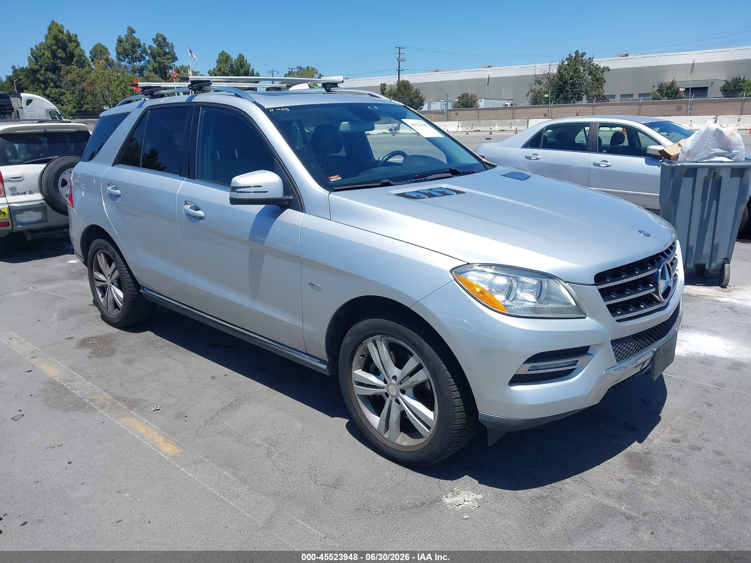2012 Mercedes-benz Ml 350 Bluetec 4matic Silver vin: 4JGDA2EB2CA070260