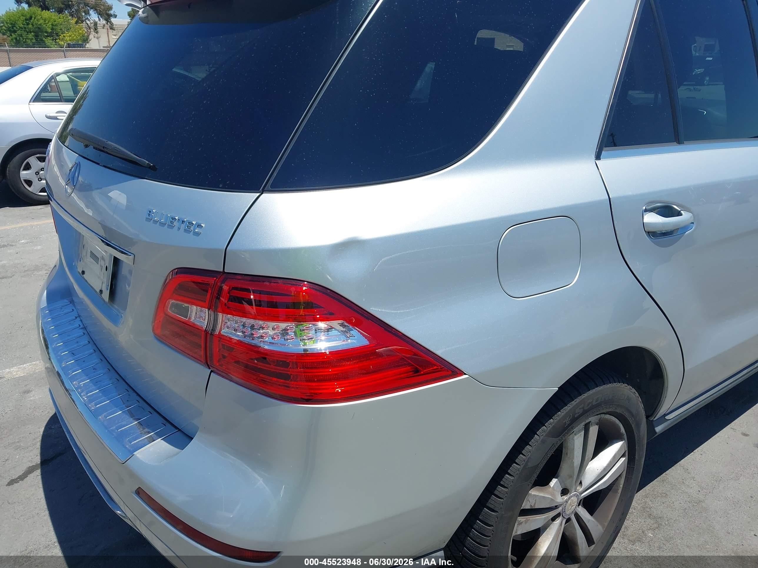 2012 Mercedes-benz Ml 350 Bluetec 4matic Silver vin: 4JGDA2EB2CA070260