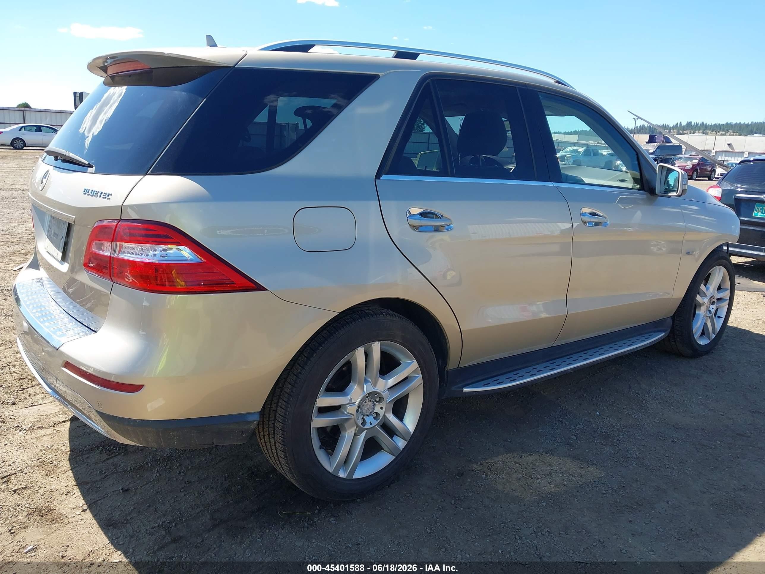 2012 Mercedes-benz Ml 350 Bluetec 4matic Gold vin: 4JGDA2EB3CA080070