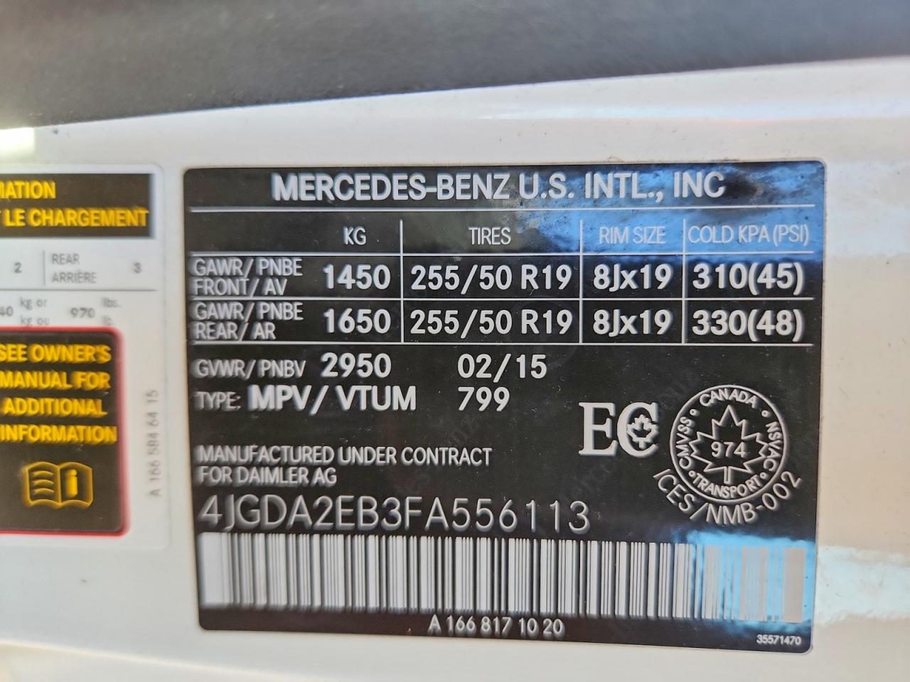 2015 Mercedes-benz Ml 350 Bluetec White vin: 4JGDA2EB3FA556113