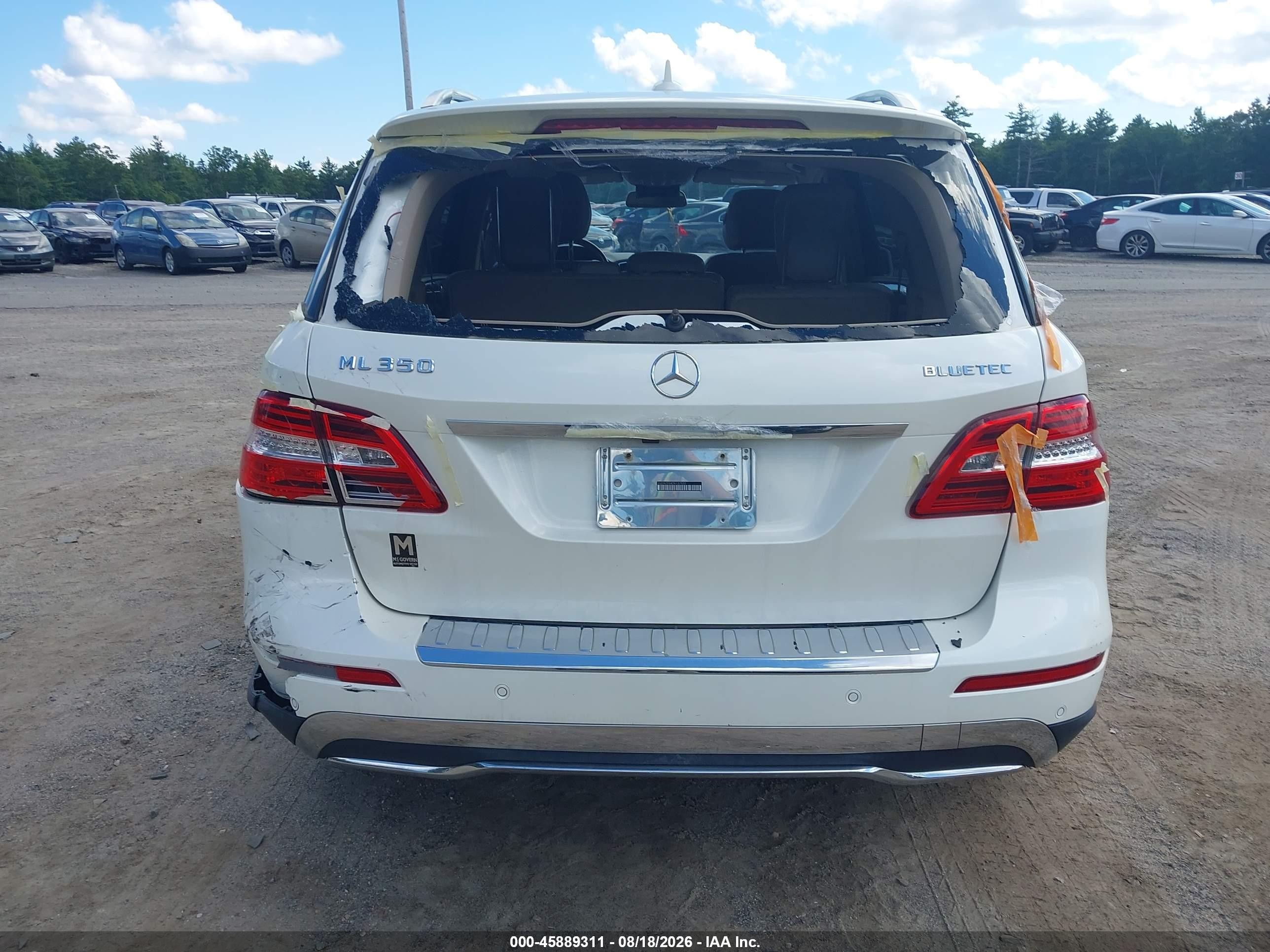 2013 Mercedes-benz Ml 350 Bluetec 4matic White vin: 4JGDA2EB4DA137555