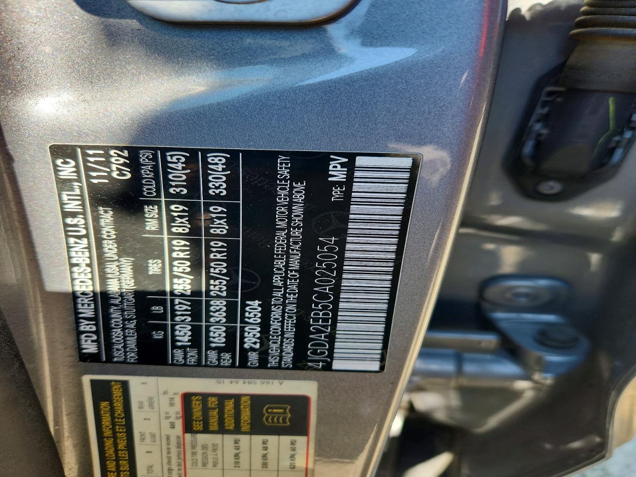 2012 Mercedes-benz Ml 350 Bluetec Gray vin: 4JGDA2EB5CA025054