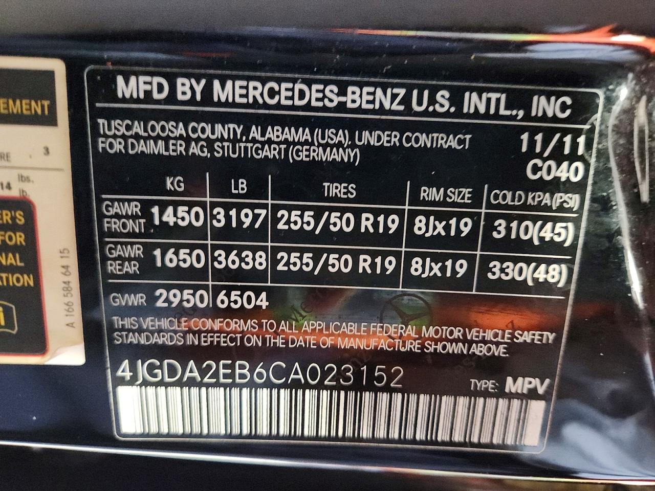 2012 Mercedes-benz Ml 350 Bluetec Black vin: 4JGDA2EB6CA023152