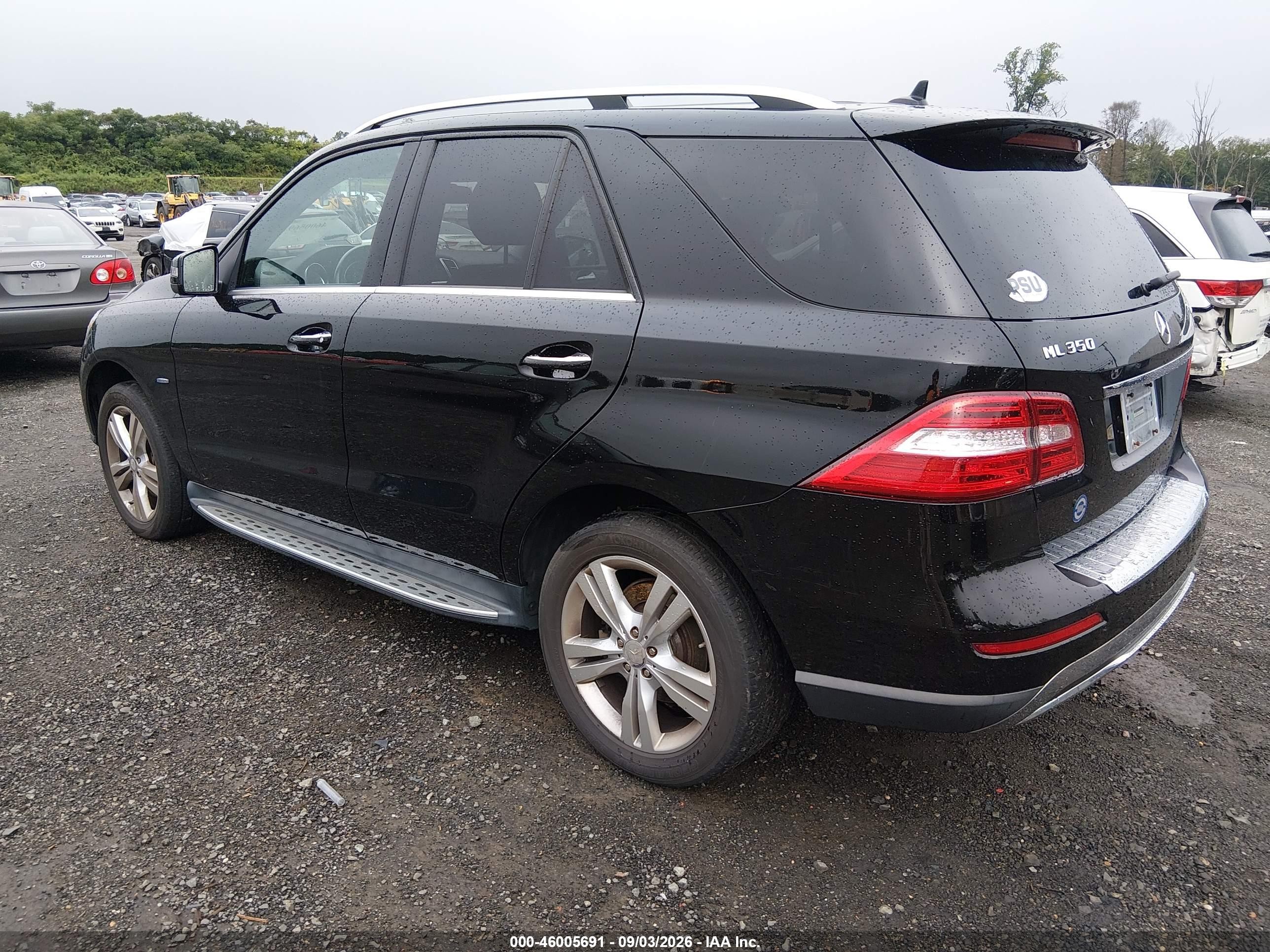 2012 Mercedes-benz Ml 350 Bluetec 4matic Black vin: 4JGDA2EB7CA023595