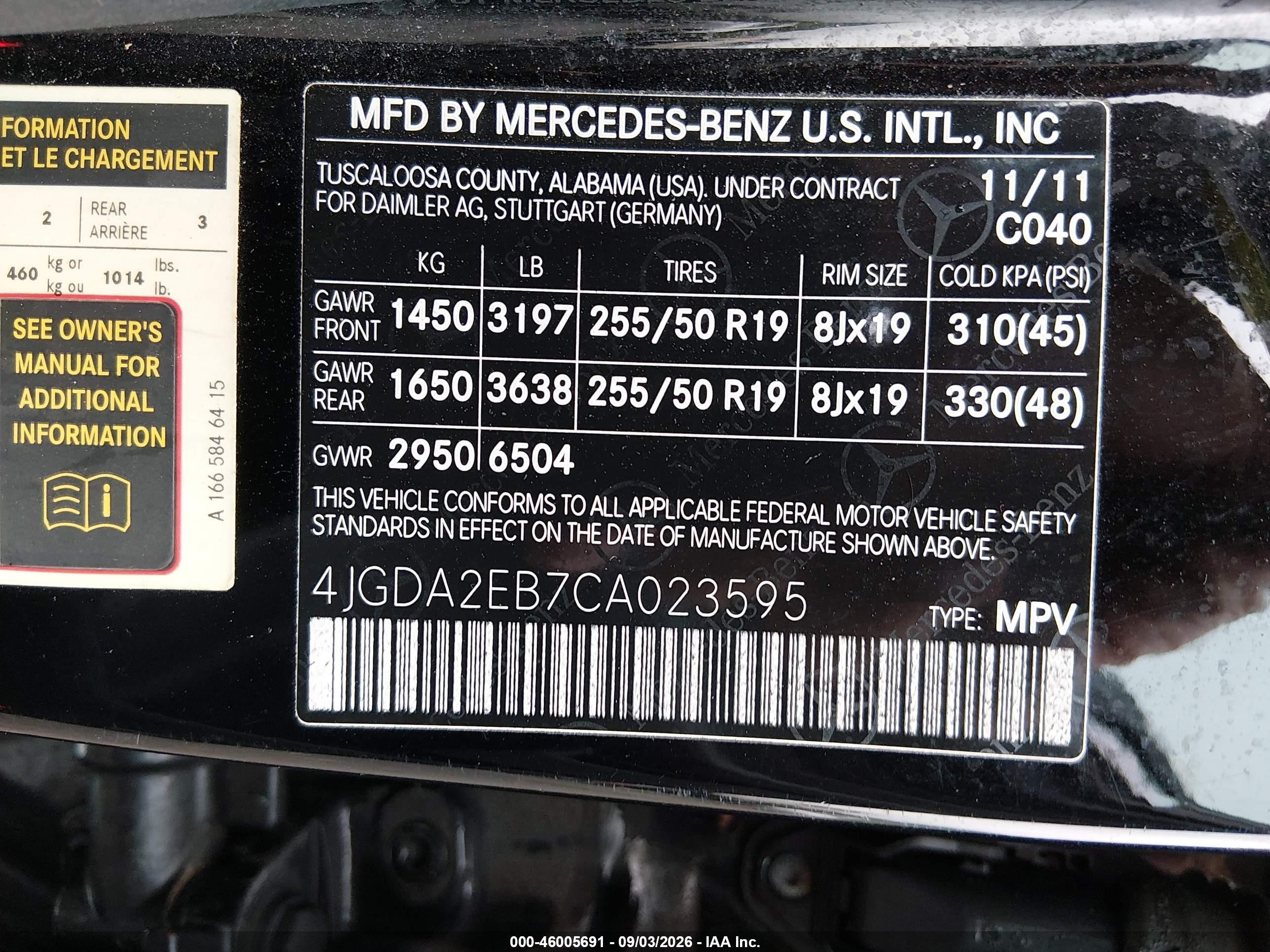 2012 Mercedes-benz Ml 350 Bluetec 4matic Black vin: 4JGDA2EB7CA023595