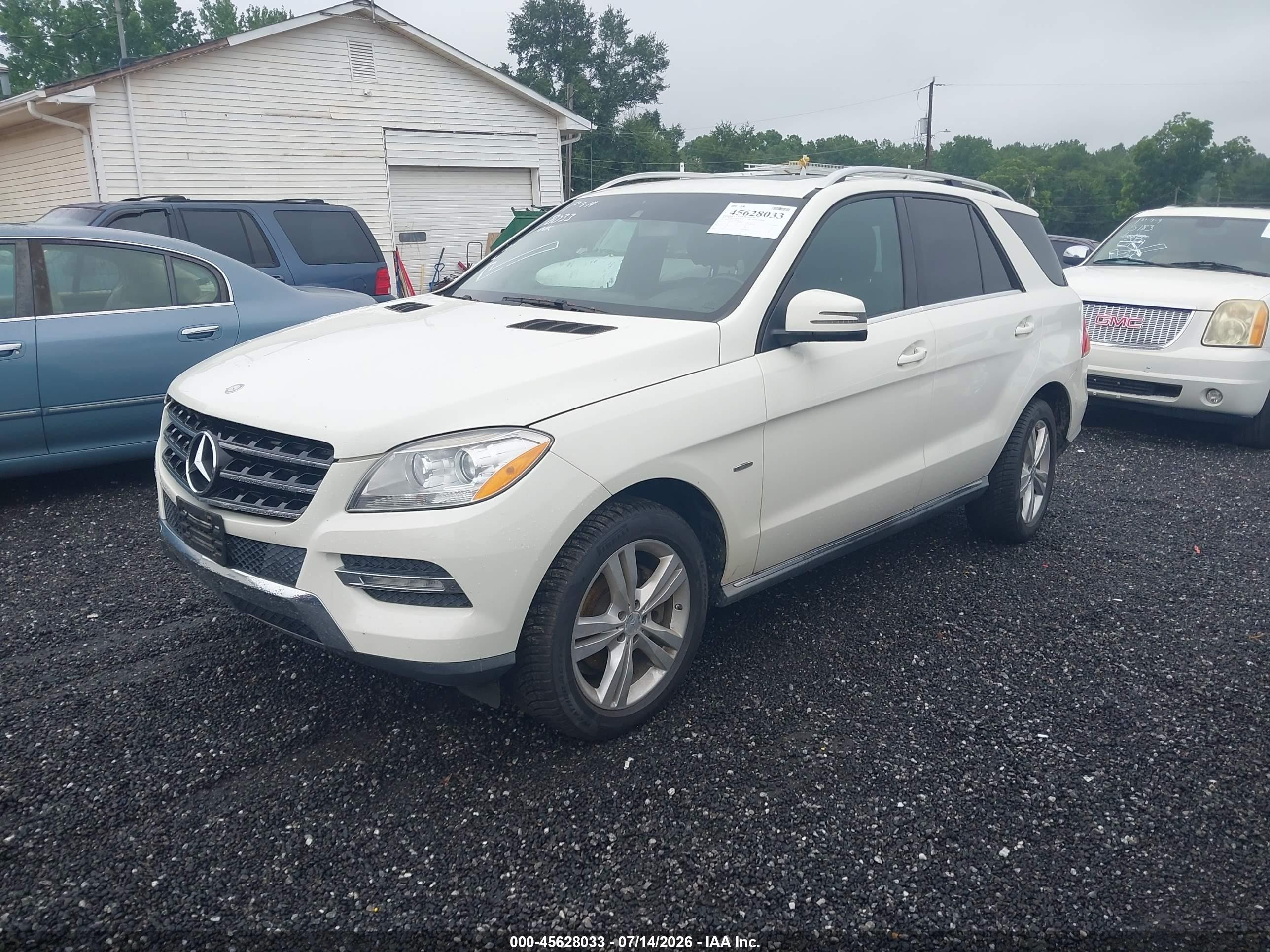 2012 Mercedes-benz Ml 350 Bluetec 4matic White vin: 4JGDA2EB8CA095292