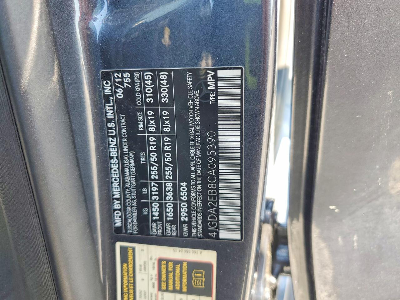 2012 Mercedes-benz Ml 350 Bluetec Gray vin: 4JGDA2EB8CA095390