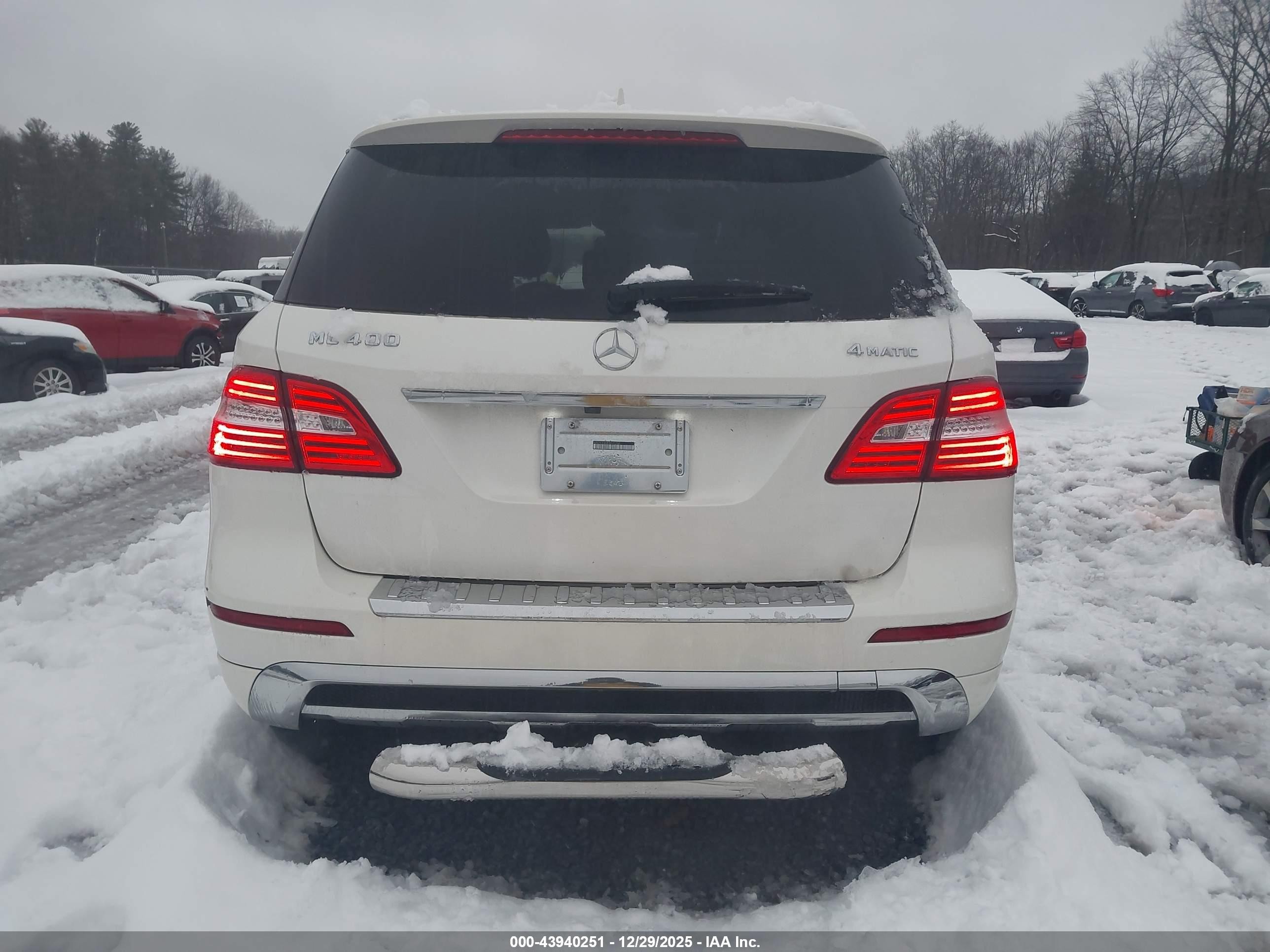 2015 Mercedes-benz Ml 400 4matic White vin: 4JGDA5GB2FA541200