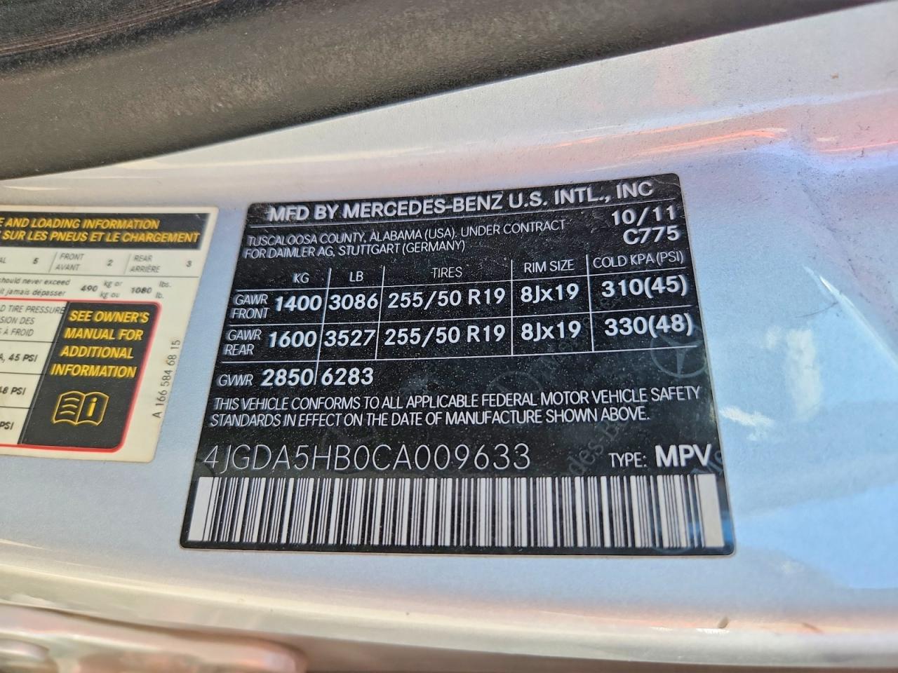 2012 Mercedes-benz Ml 350 4matic Серебряный vin: 4JGDA5HB0CA009633