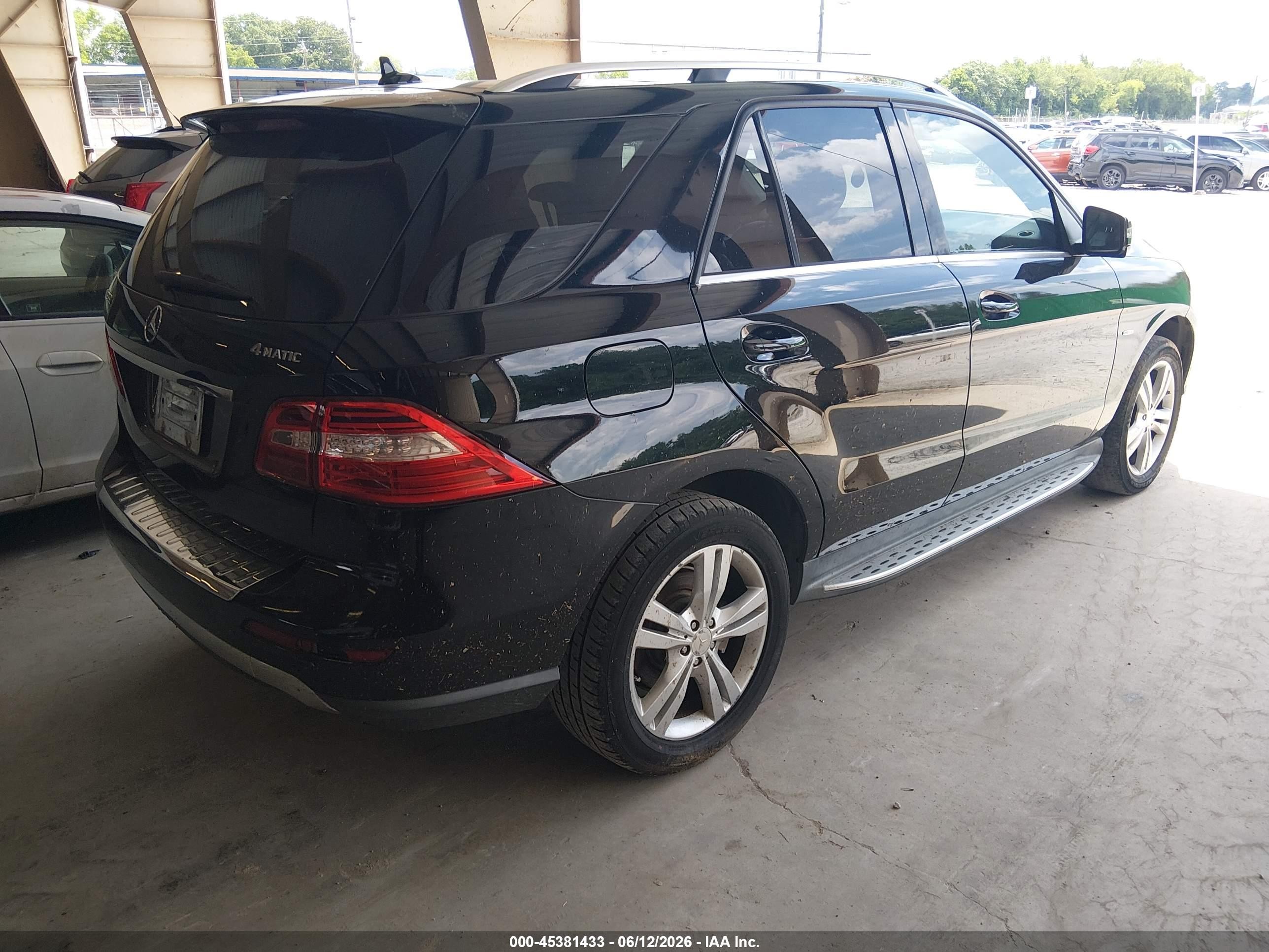 2012 Mercedes-benz Ml 350 4matic Черный vin: 4JGDA5HB0CA014444