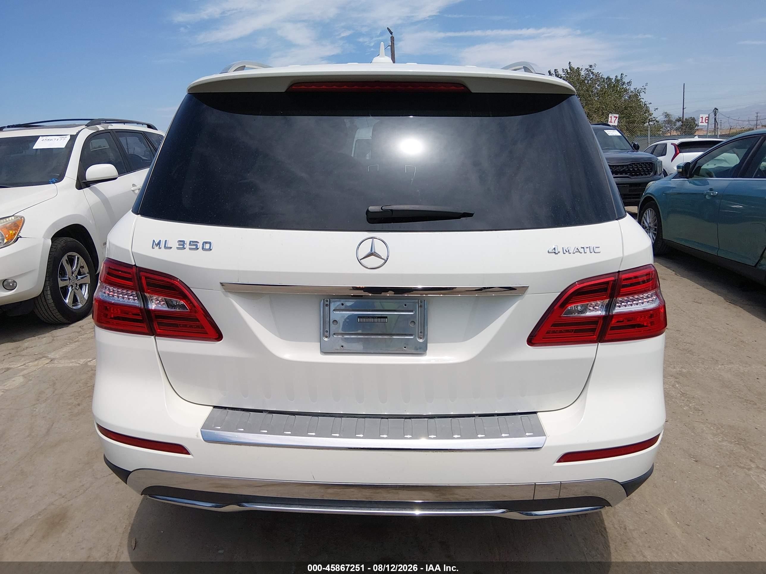 2012 Mercedes-benz Ml 350 4matic White vin: 4JGDA5HB0CA017604