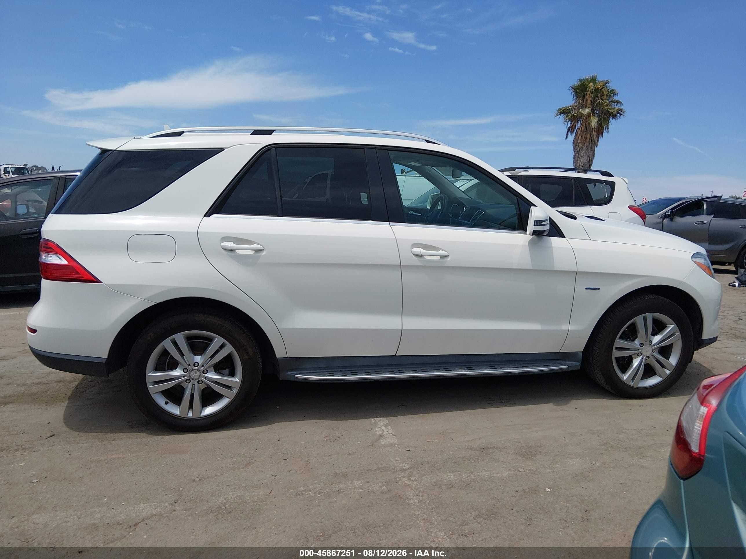 2012 Mercedes-benz Ml 350 4matic White vin: 4JGDA5HB0CA017604