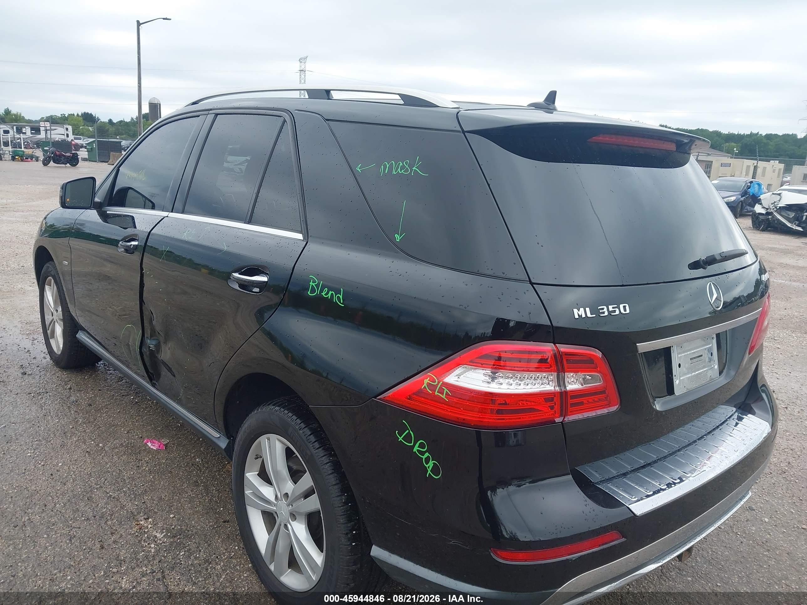 2012 Mercedes-benz Ml 350 4matic Black vin: 4JGDA5HB0CA061957