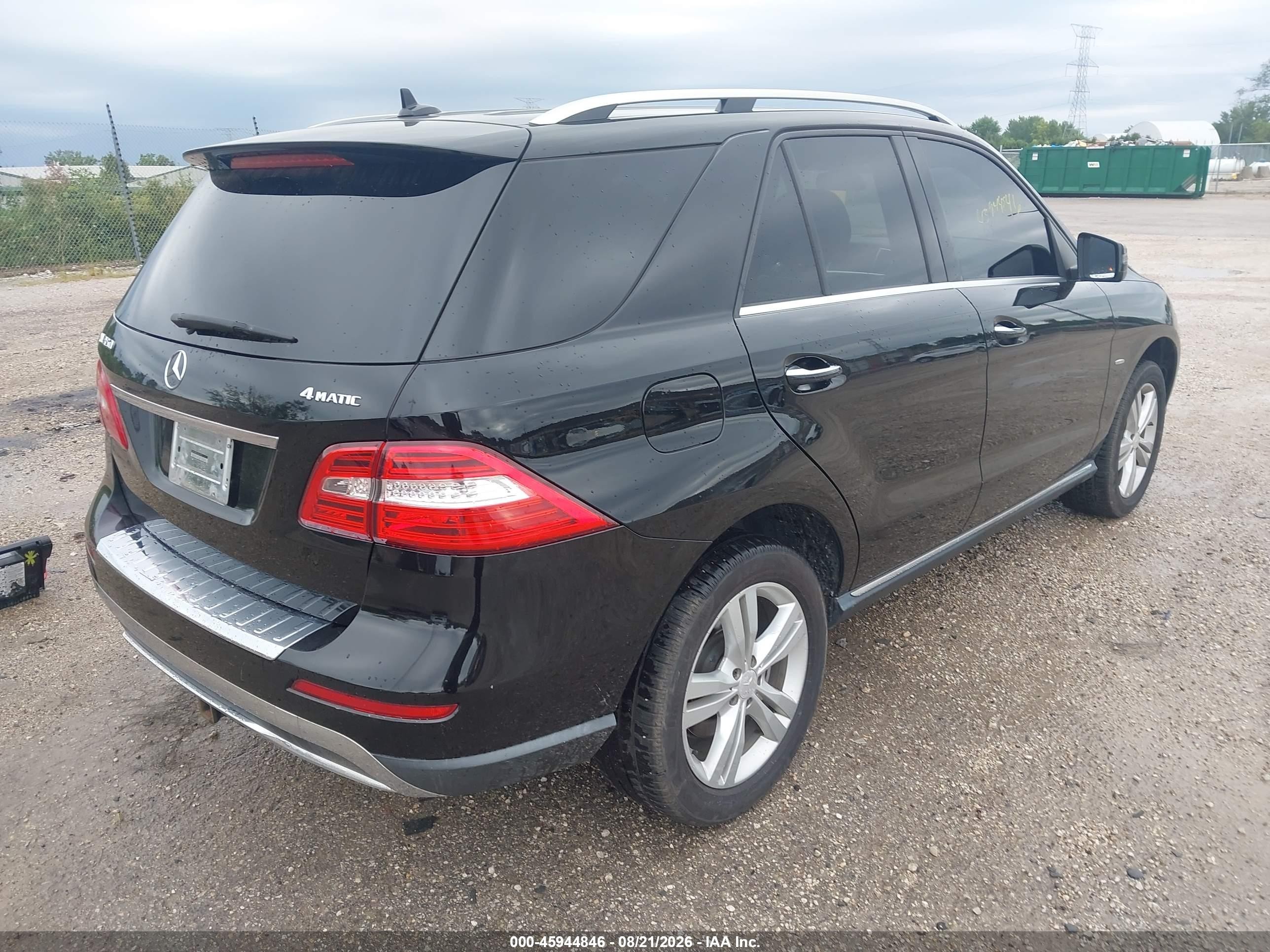 2012 Mercedes-benz Ml 350 4matic Black vin: 4JGDA5HB0CA061957